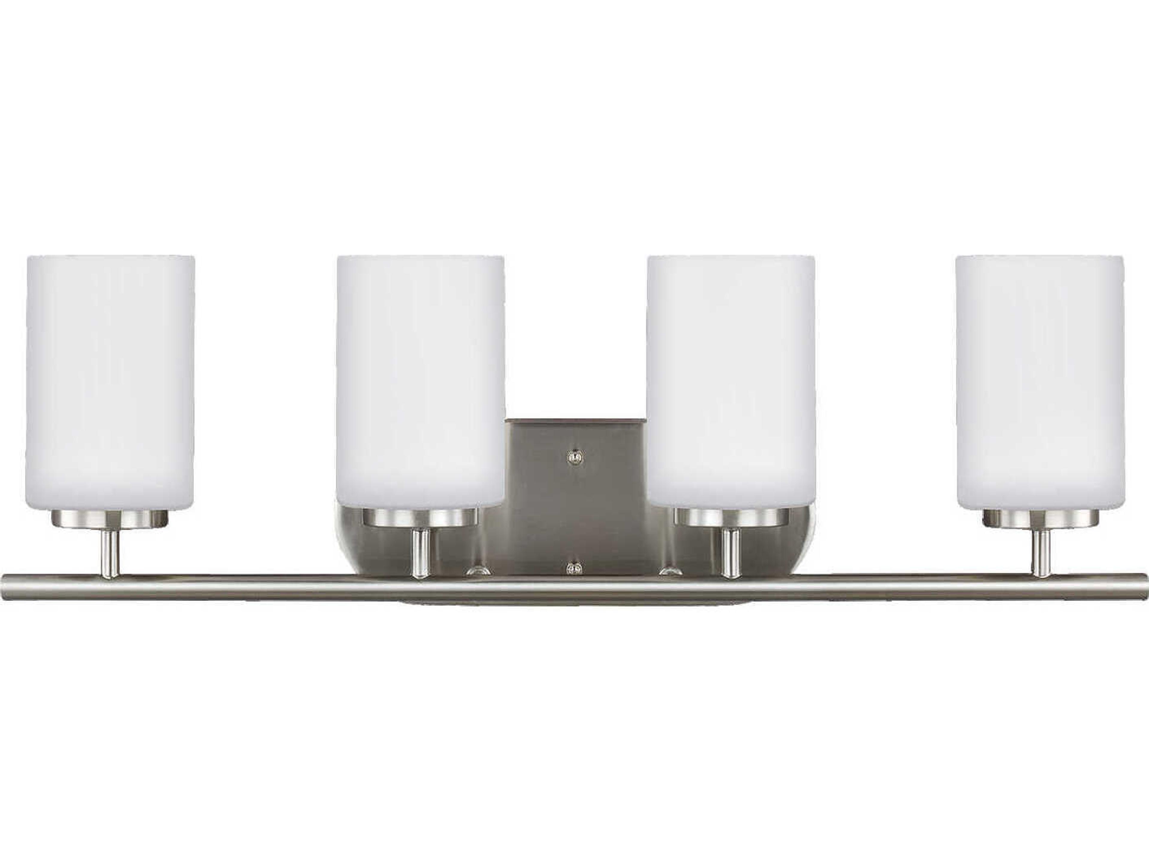 Oslo 4-Light Brushed Nickel Glass Vanity Light