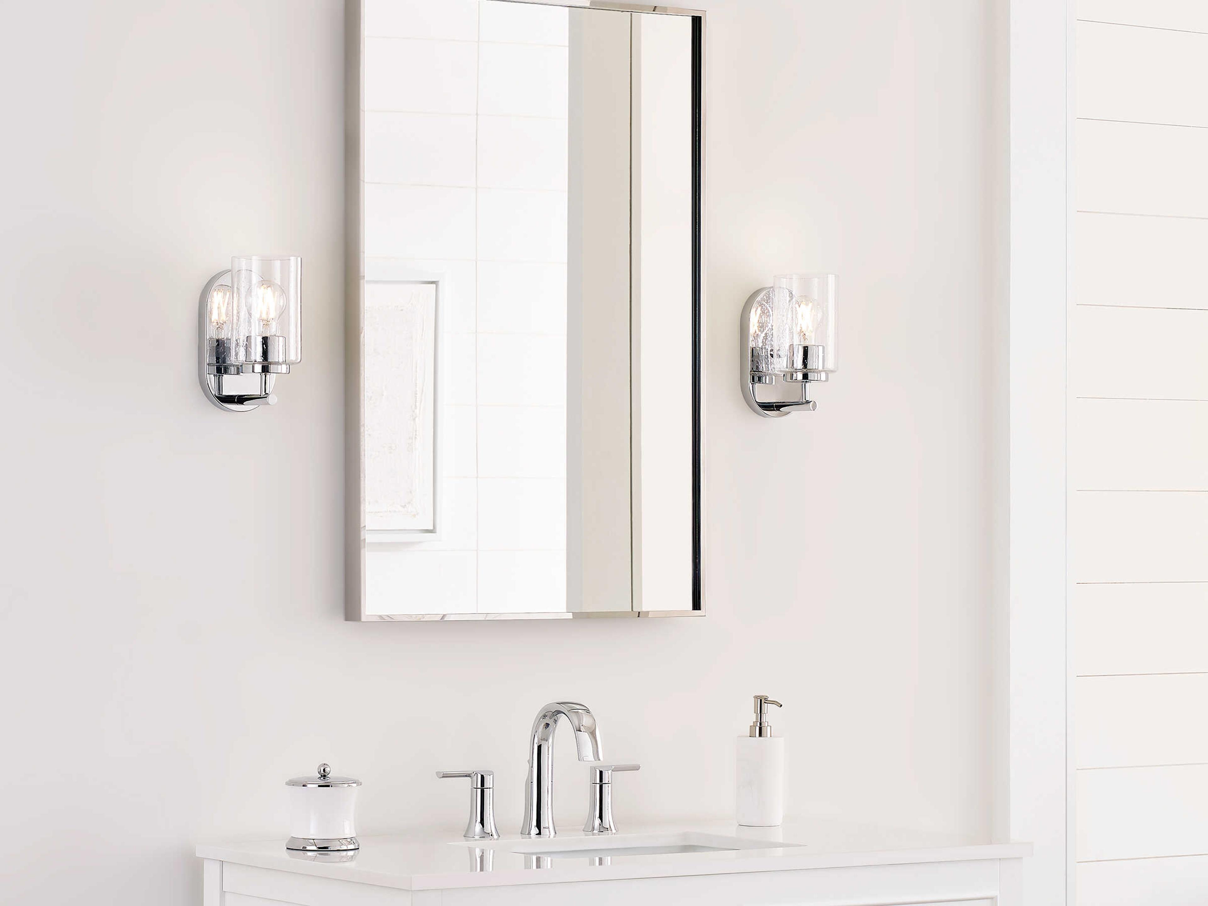 Generation Lighting Oslo 1-Light Chrome Glass Wall Sconce