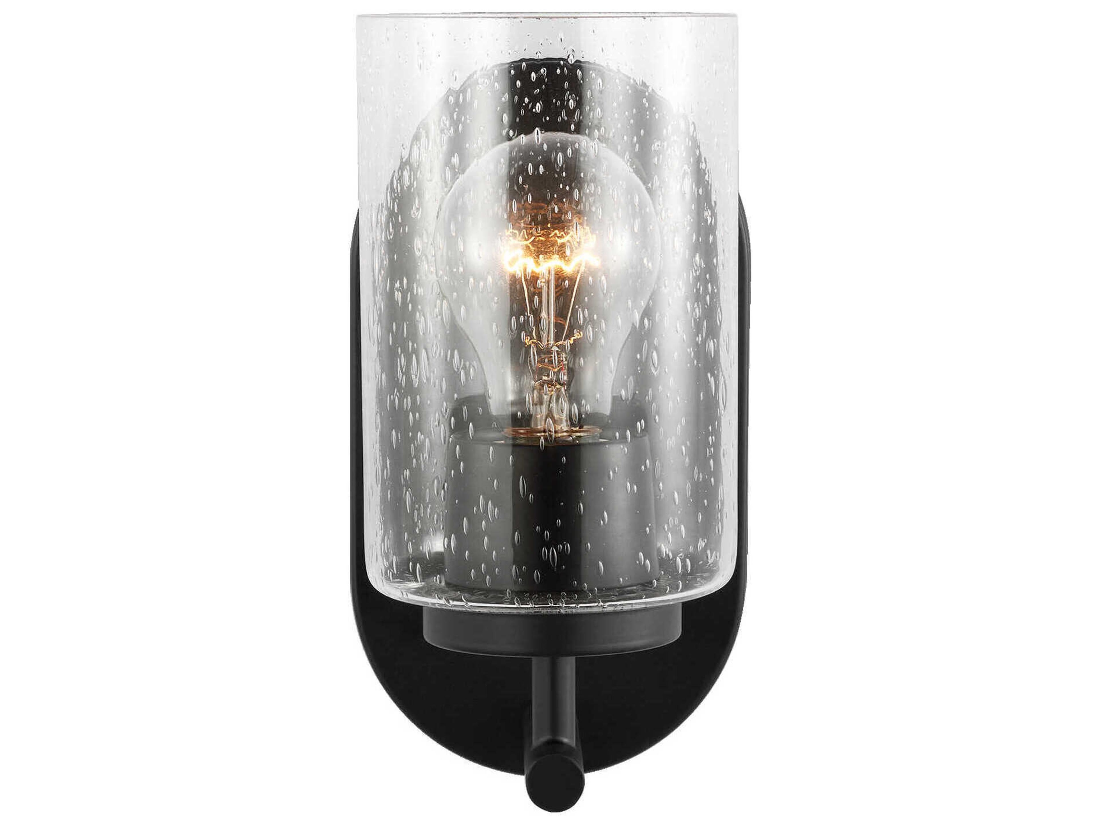 Oslo 1-Light Midnight Black Glass Wall Sconce