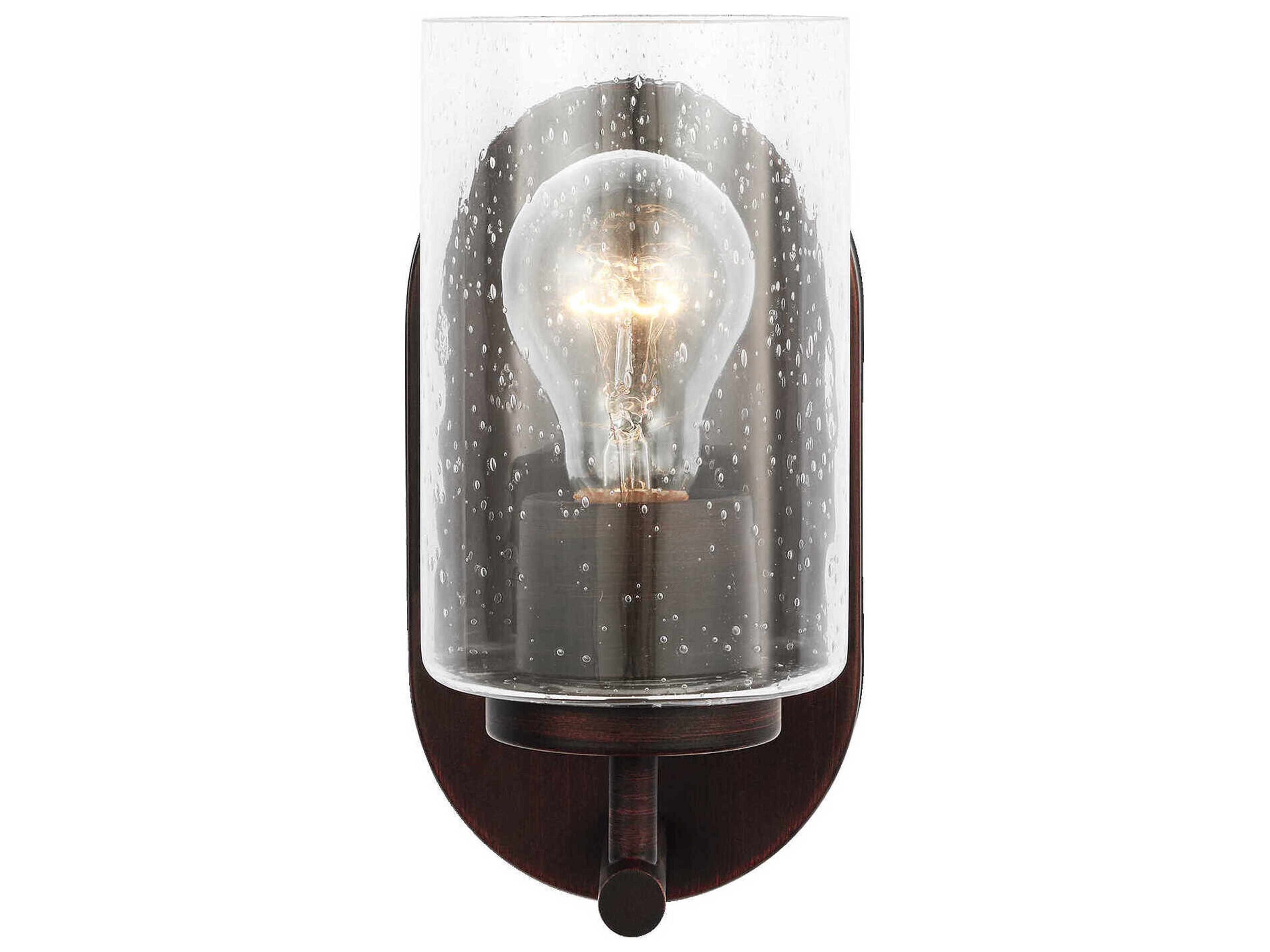 Oslo 1-Light Bronze Glass Wall Sconce