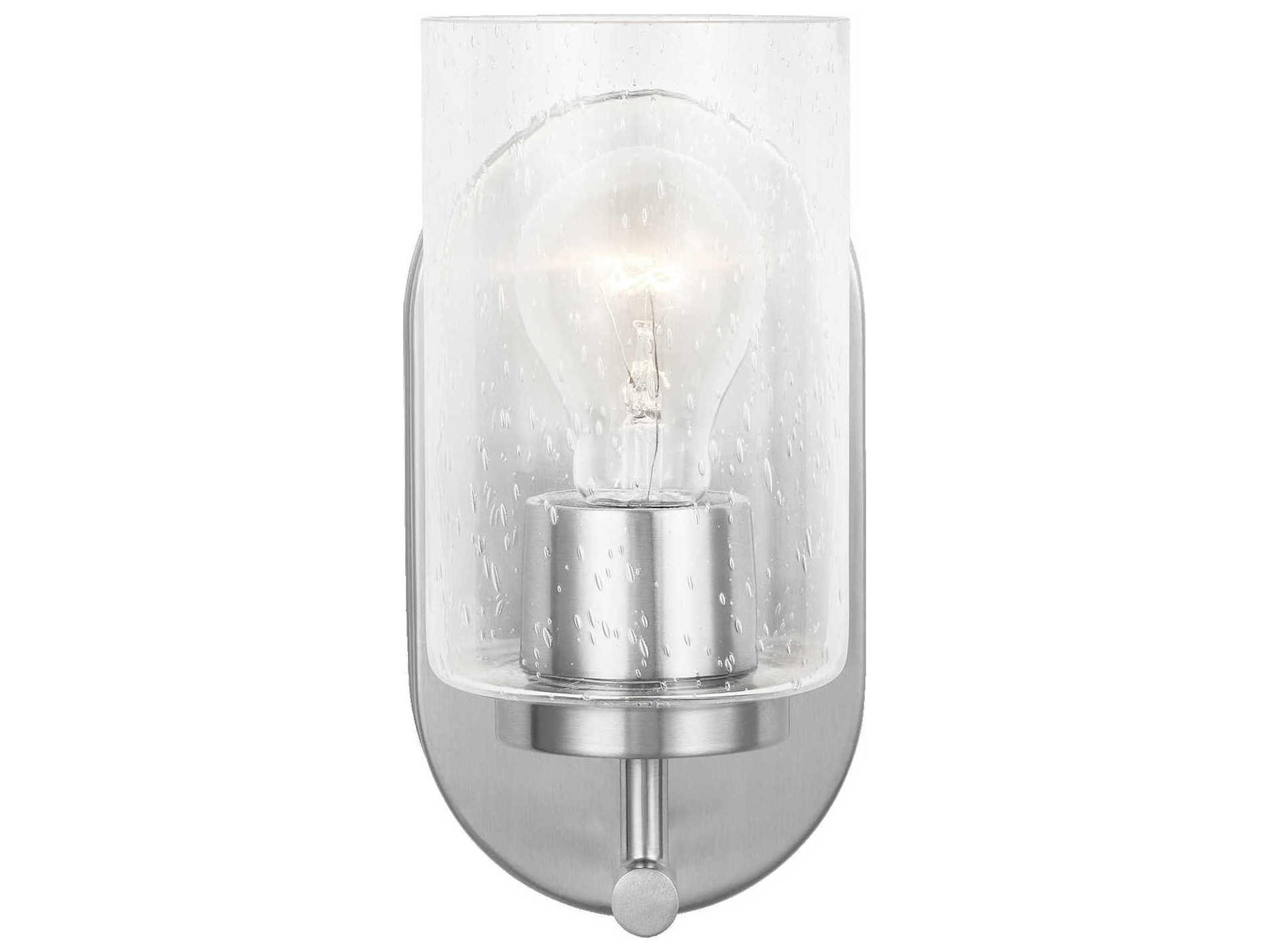 Oslo 1-Light Brushed Nickel Glass Wall Sconce