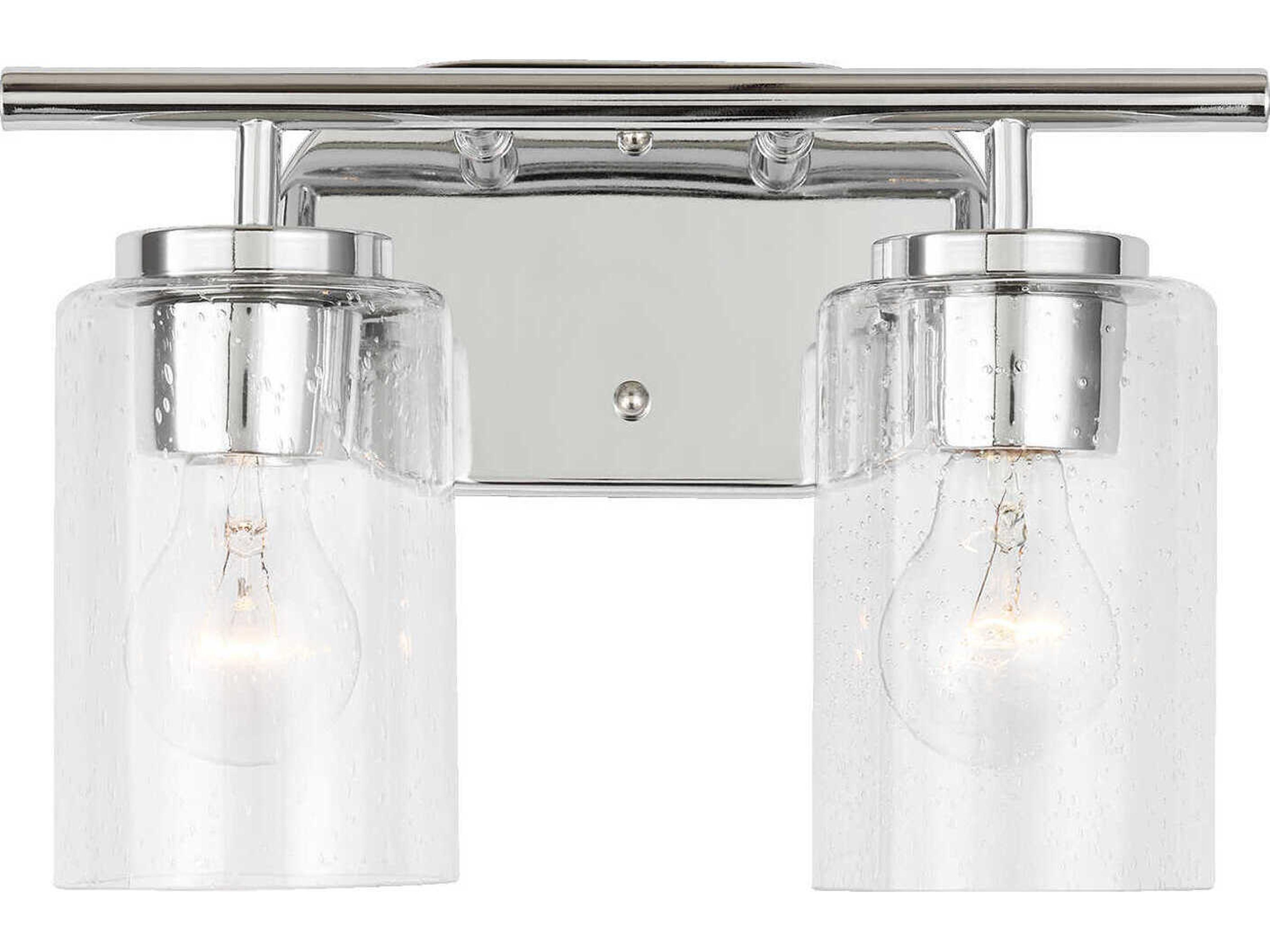 Oslo 2-Light Chrome Glass Vanity Light