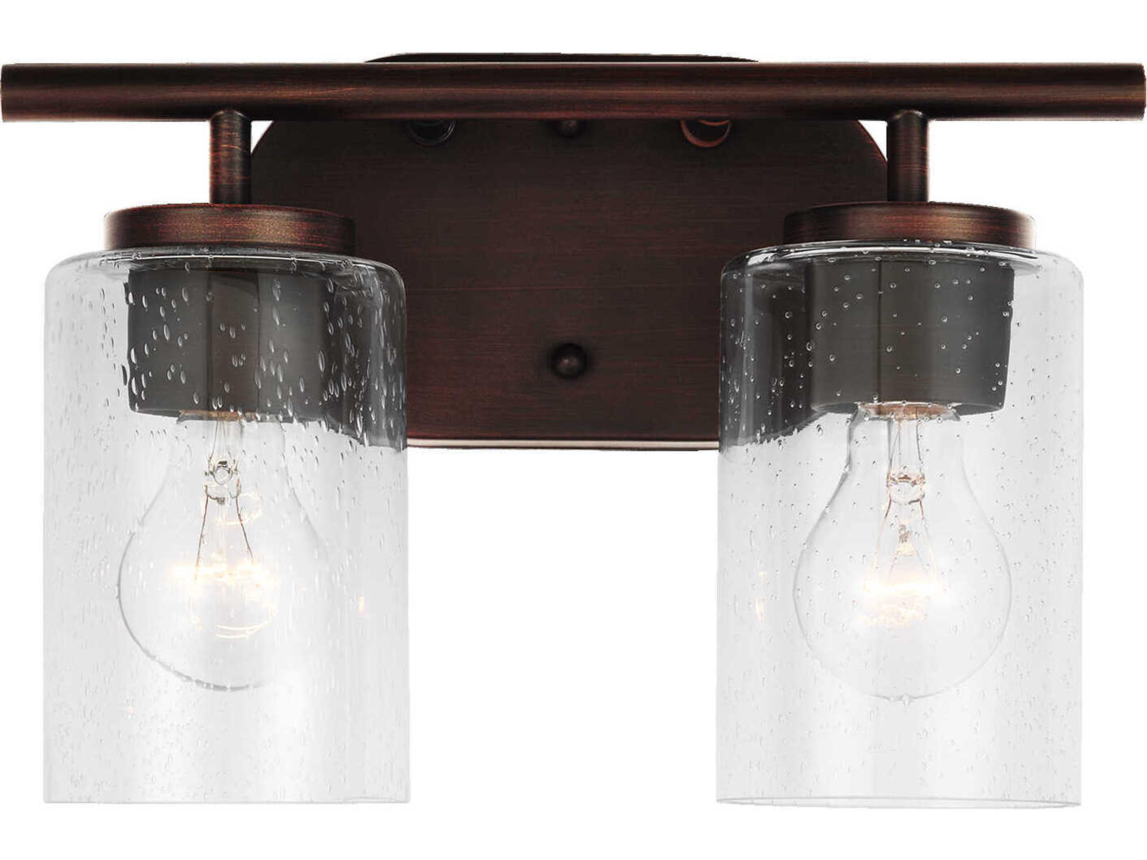 Oslo 2-Light Bronze Glass Vanity Light