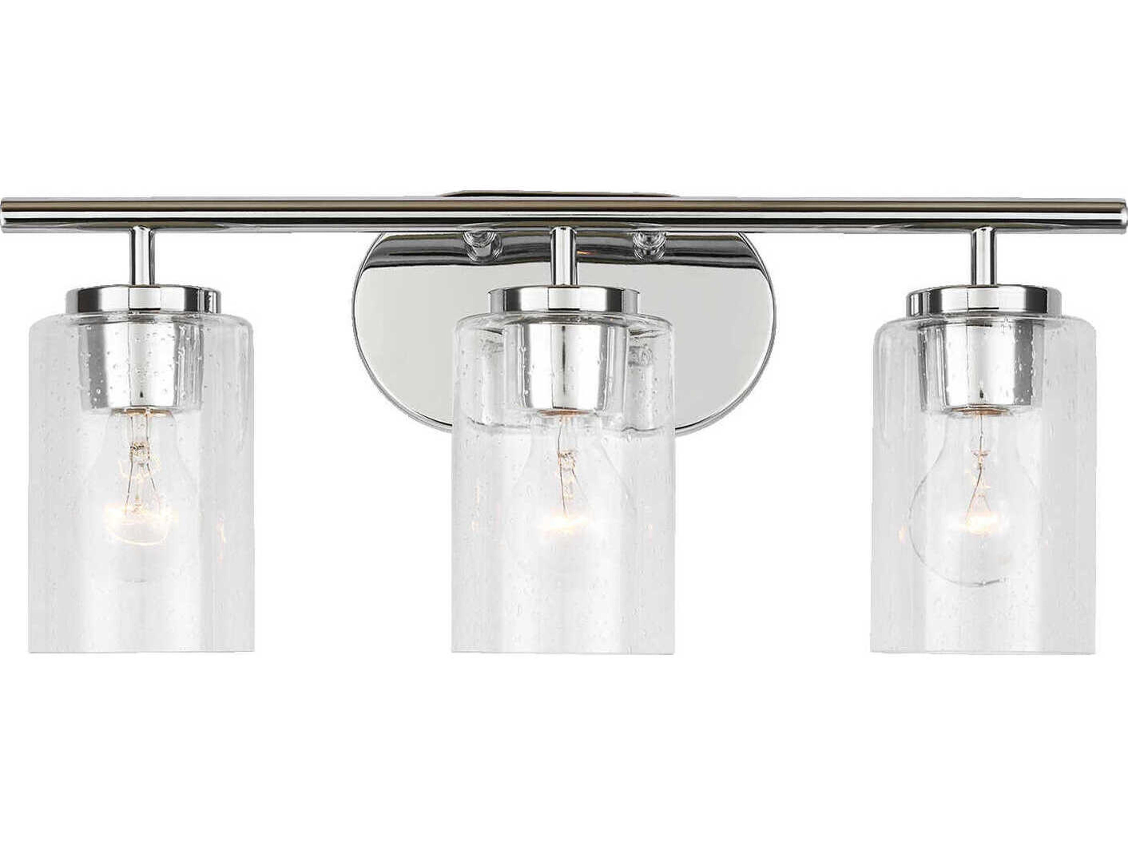 Oslo 3-Light Chrome Glass Vanity Light
