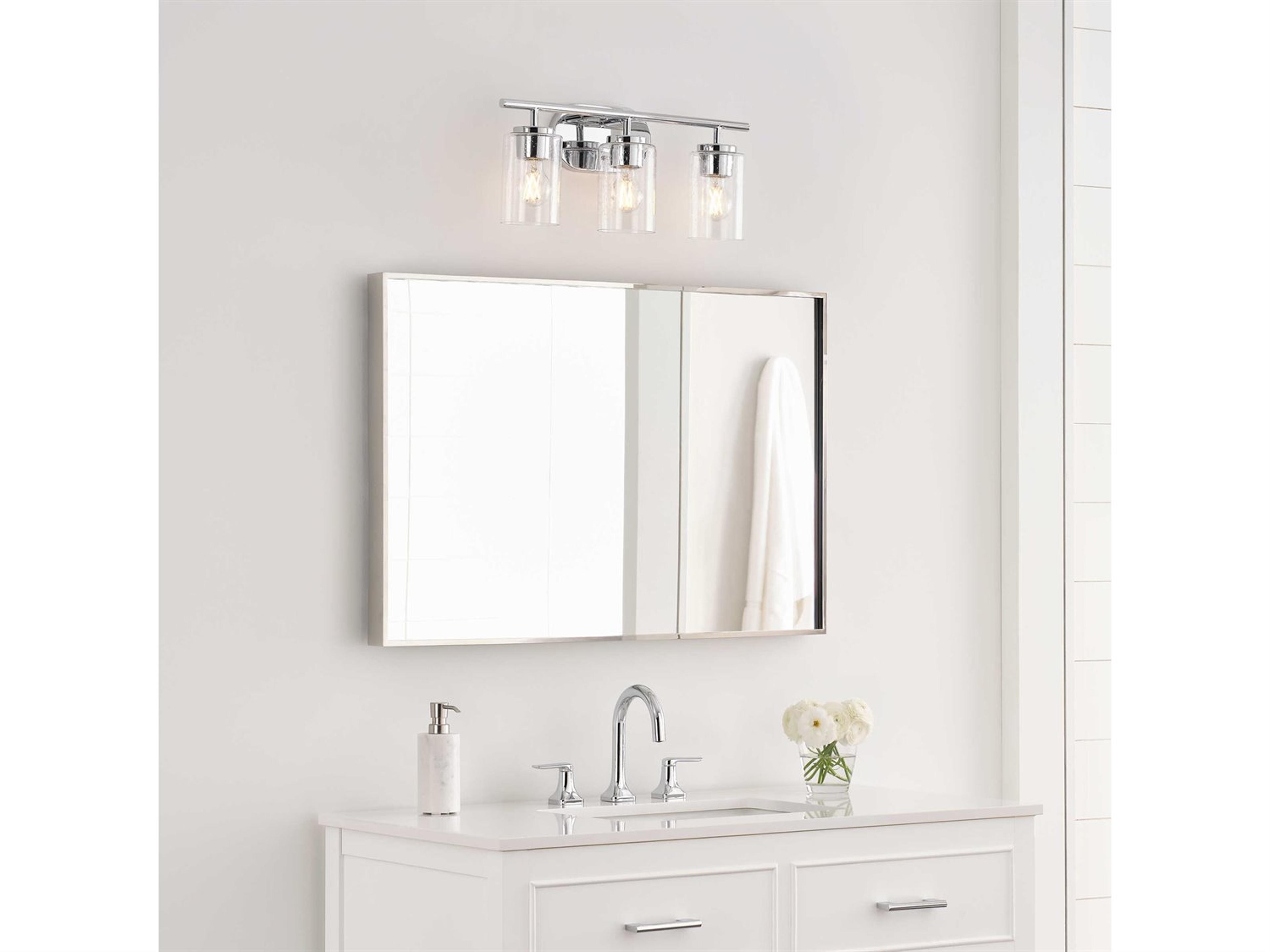 Generation Lighting Oslo 3-Light Chrome Glass Vanity Light