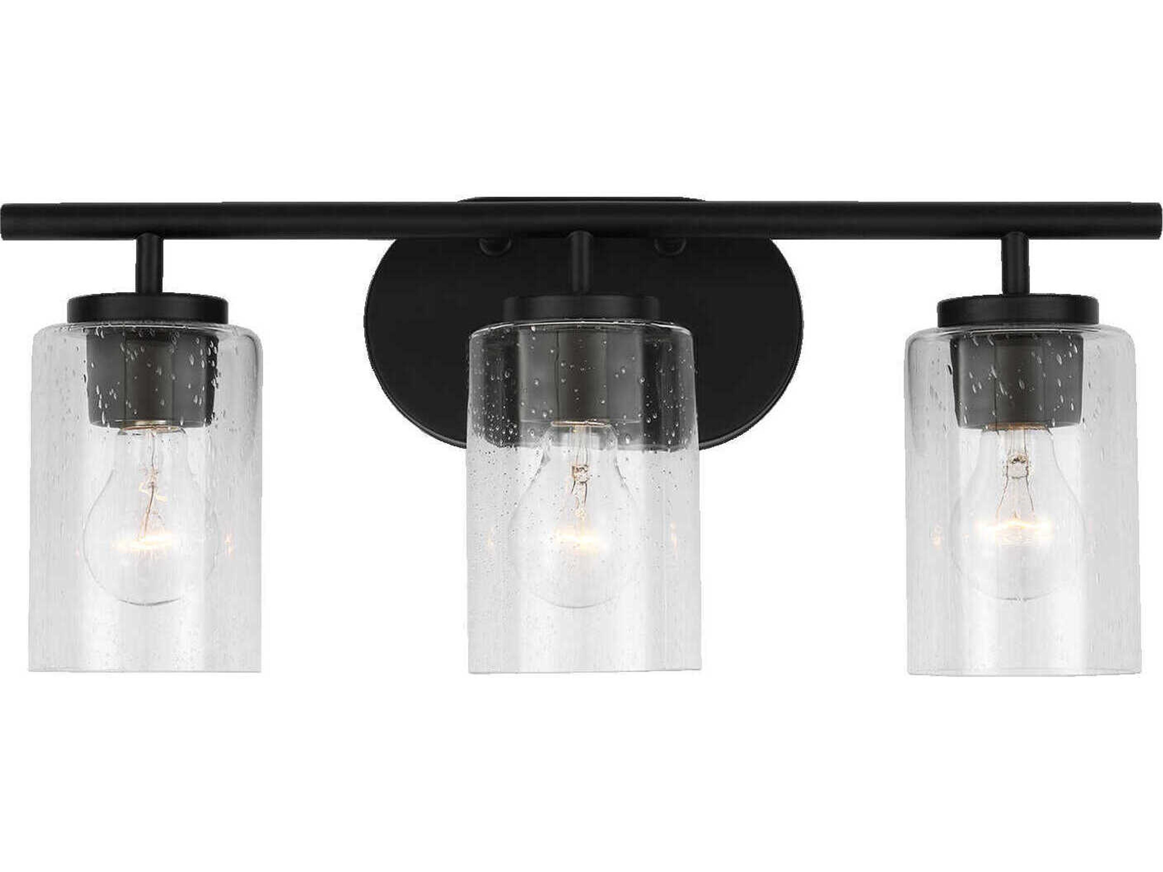 Oslo 3-Light Midnight Black Glass Vanity Light