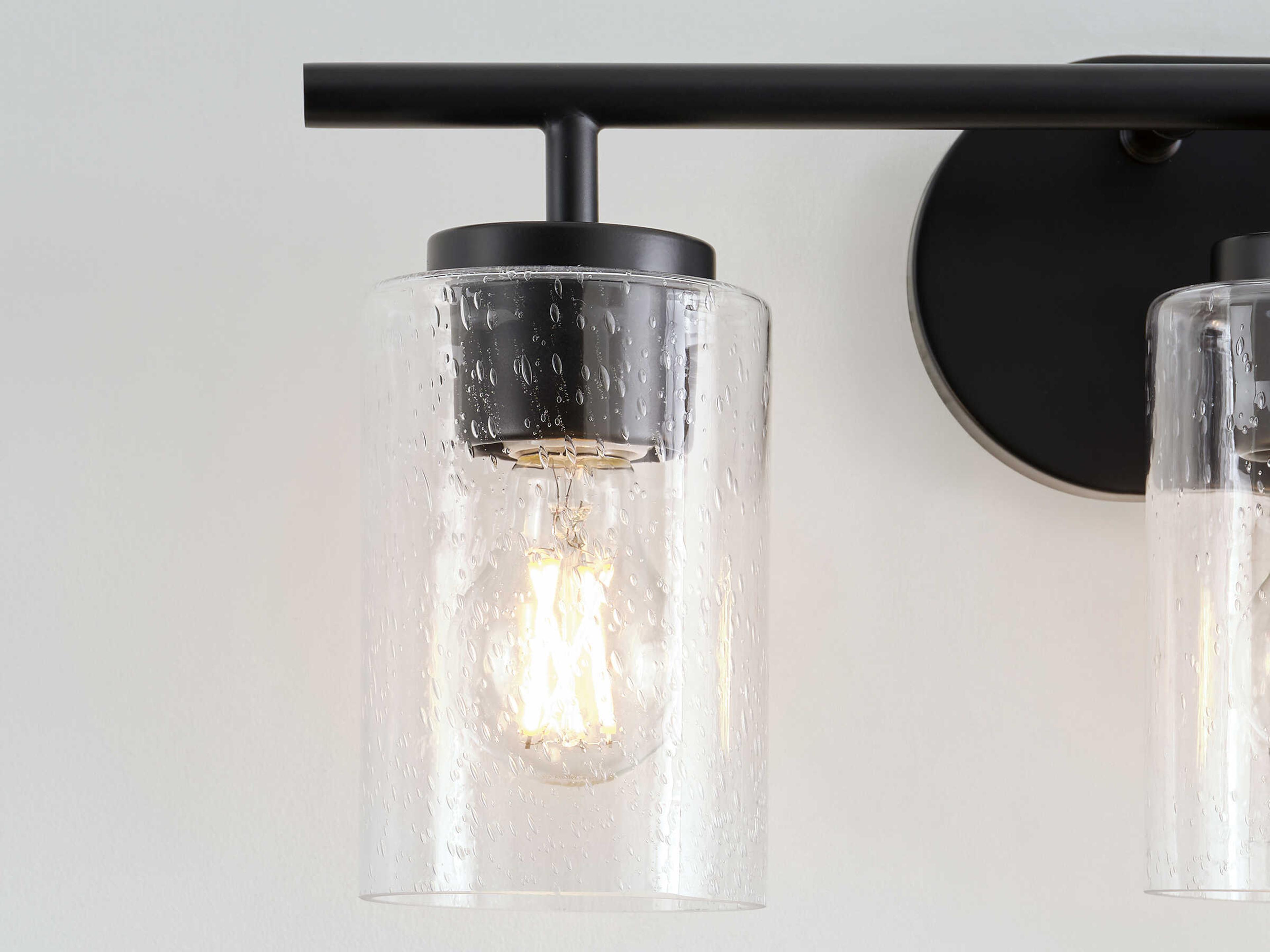 Generation Lighting Oslo 3-Light Midnight Black Glass Vanity Light