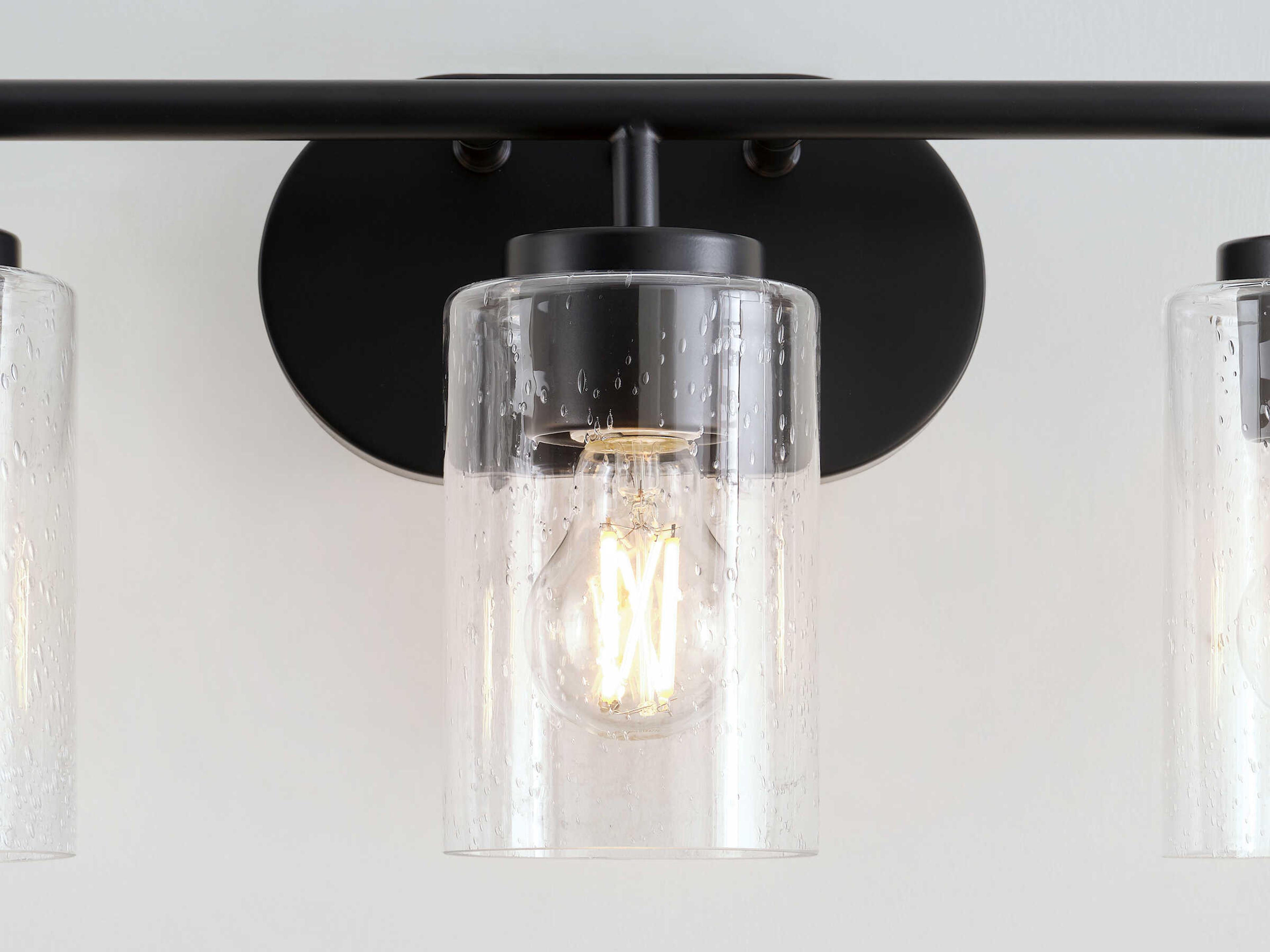 Generation Lighting Oslo 3-Light Midnight Black Glass Vanity Light