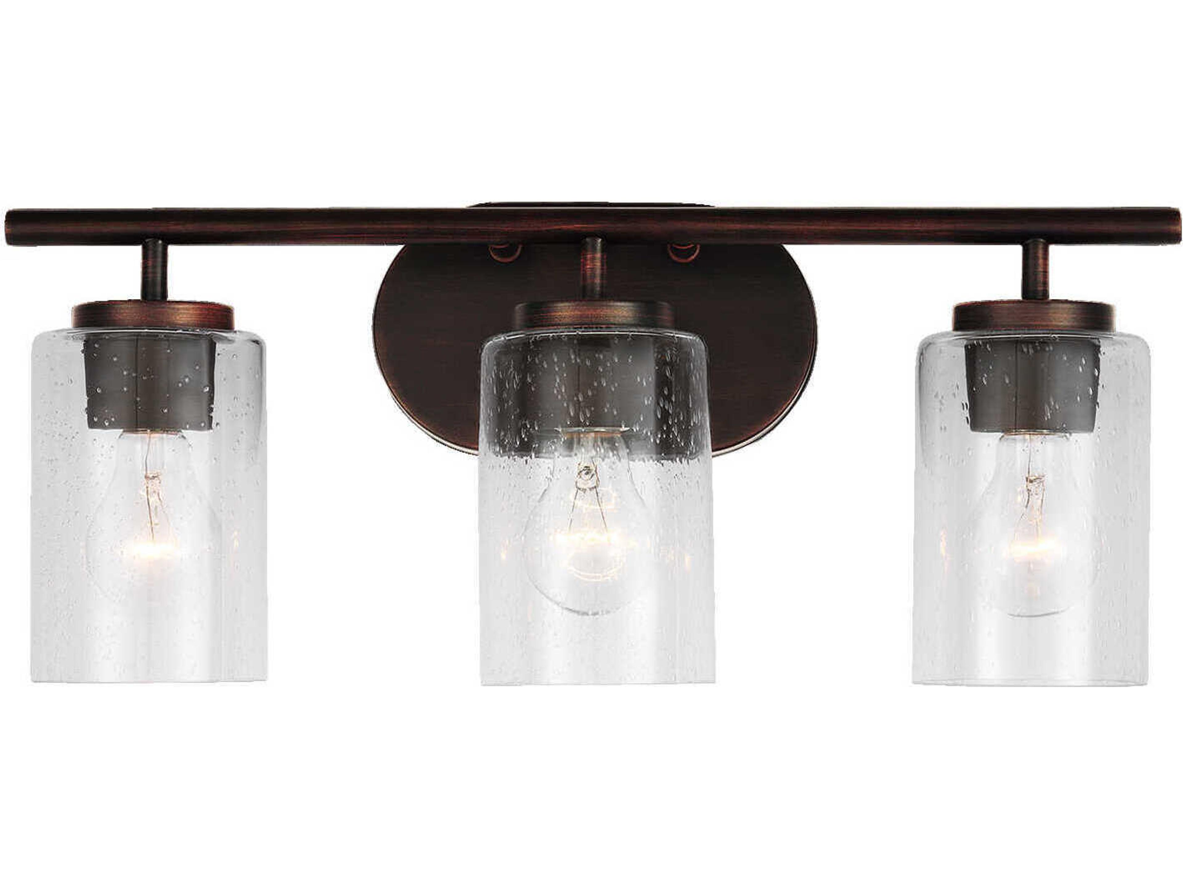 Oslo 3-Light Bronze Glass Vanity Light
