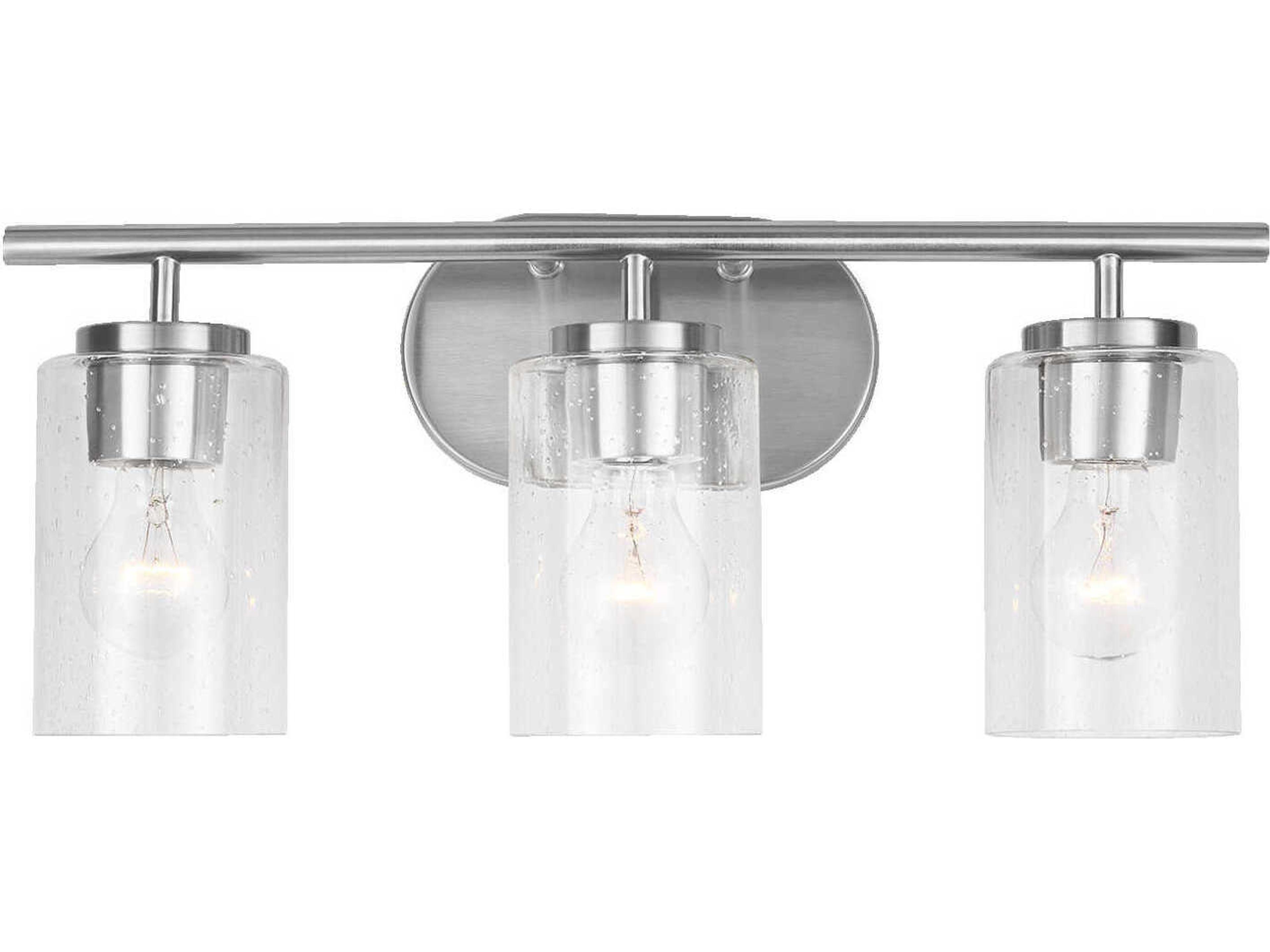Oslo 3-Light Brushed Nickel Glass Vanity Light