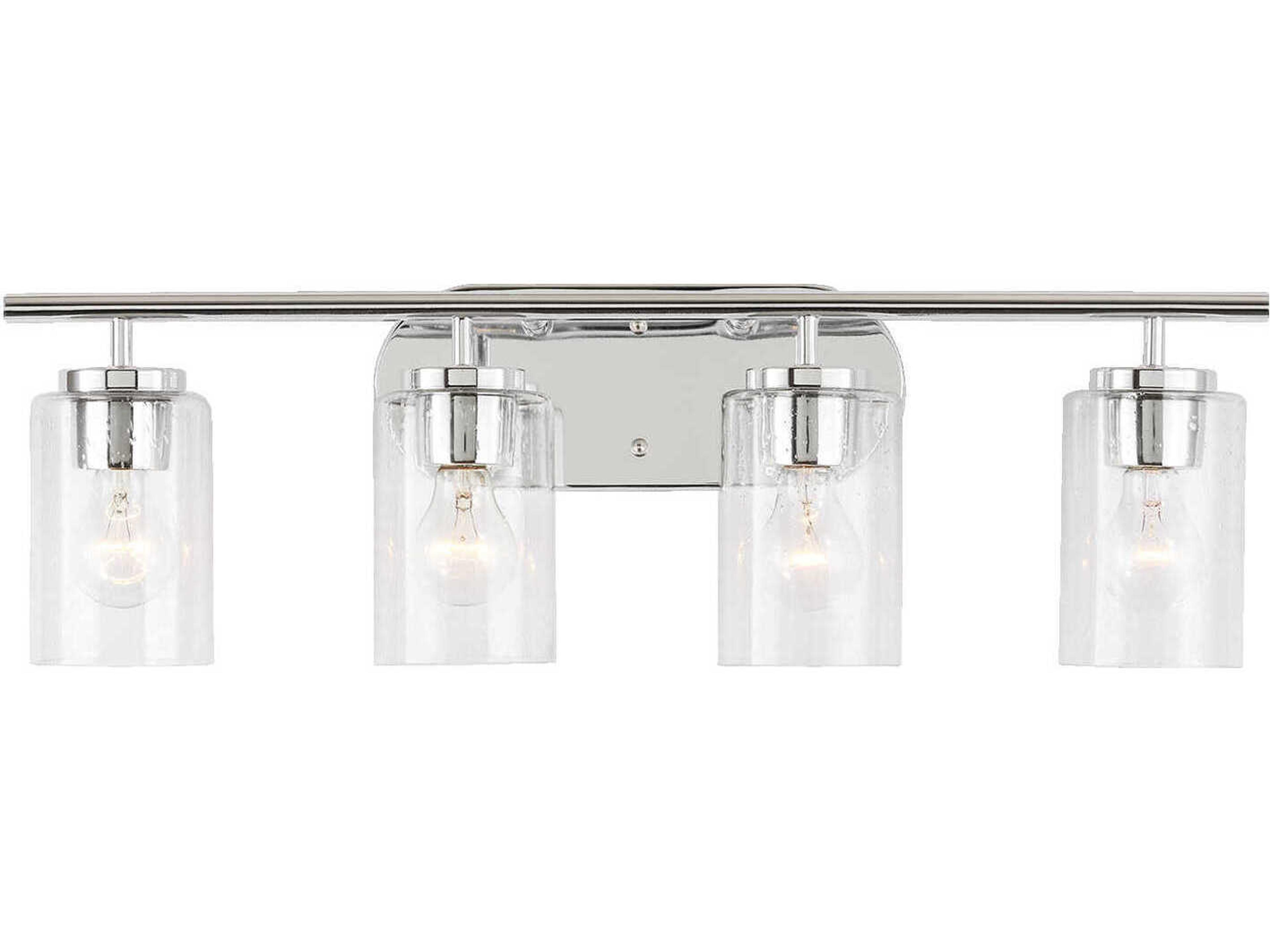 Oslo 4-Light Chrome Glass Vanity Light