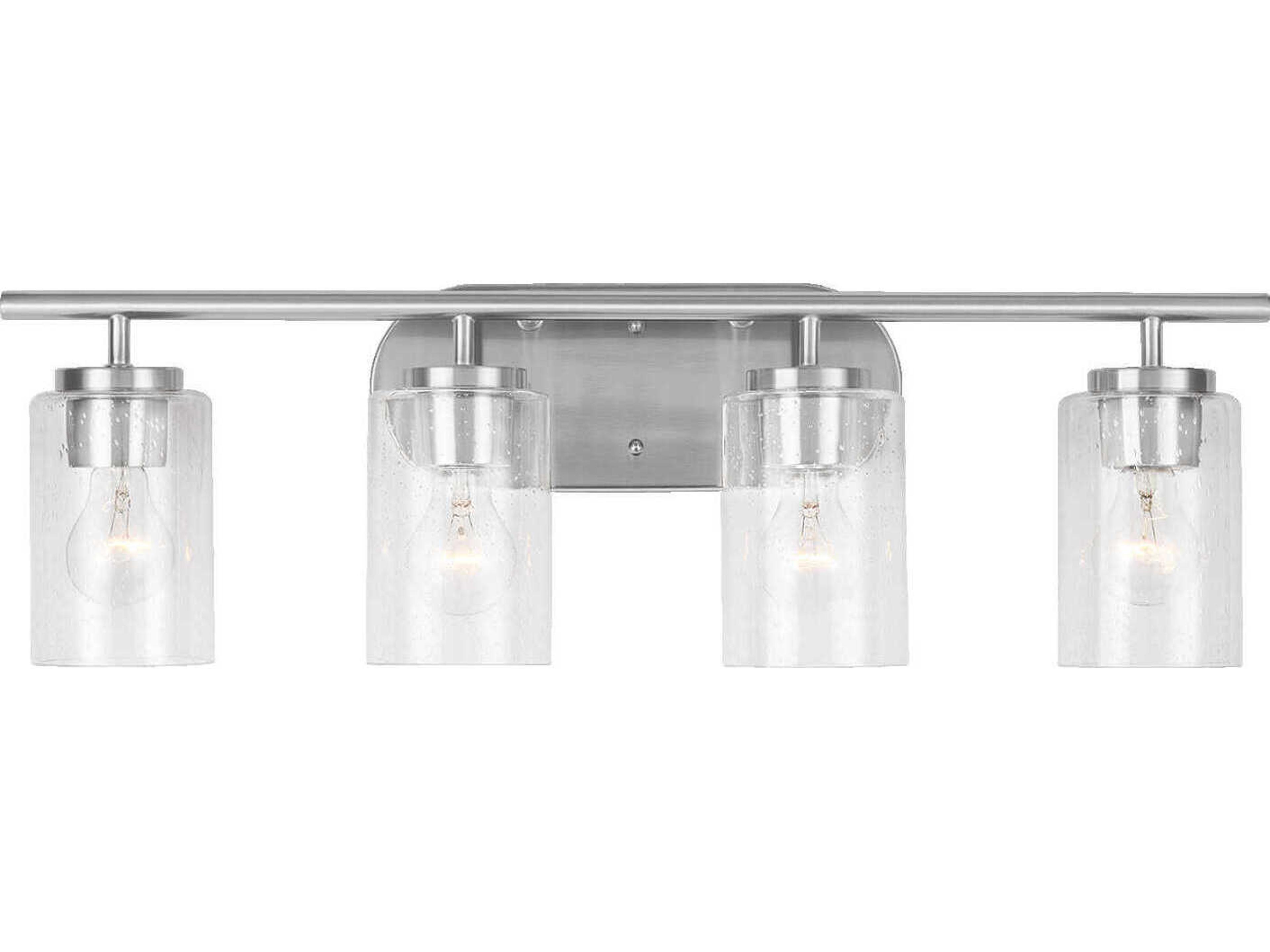 Oslo 4-Light Brushed Nickel Glass Vanity Light