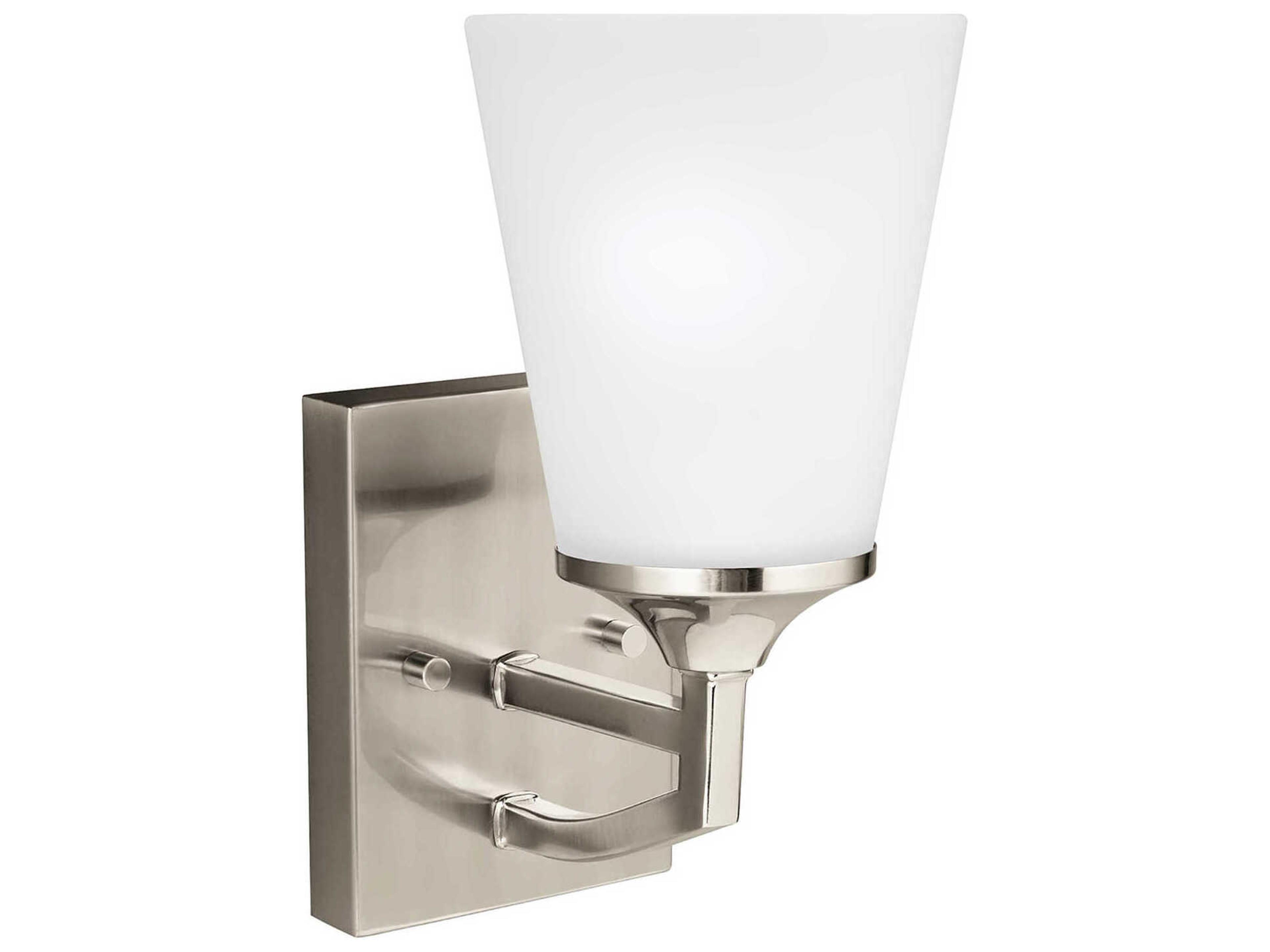 Hanford 1-Light Brushed Nickel Glass Wall Sconce