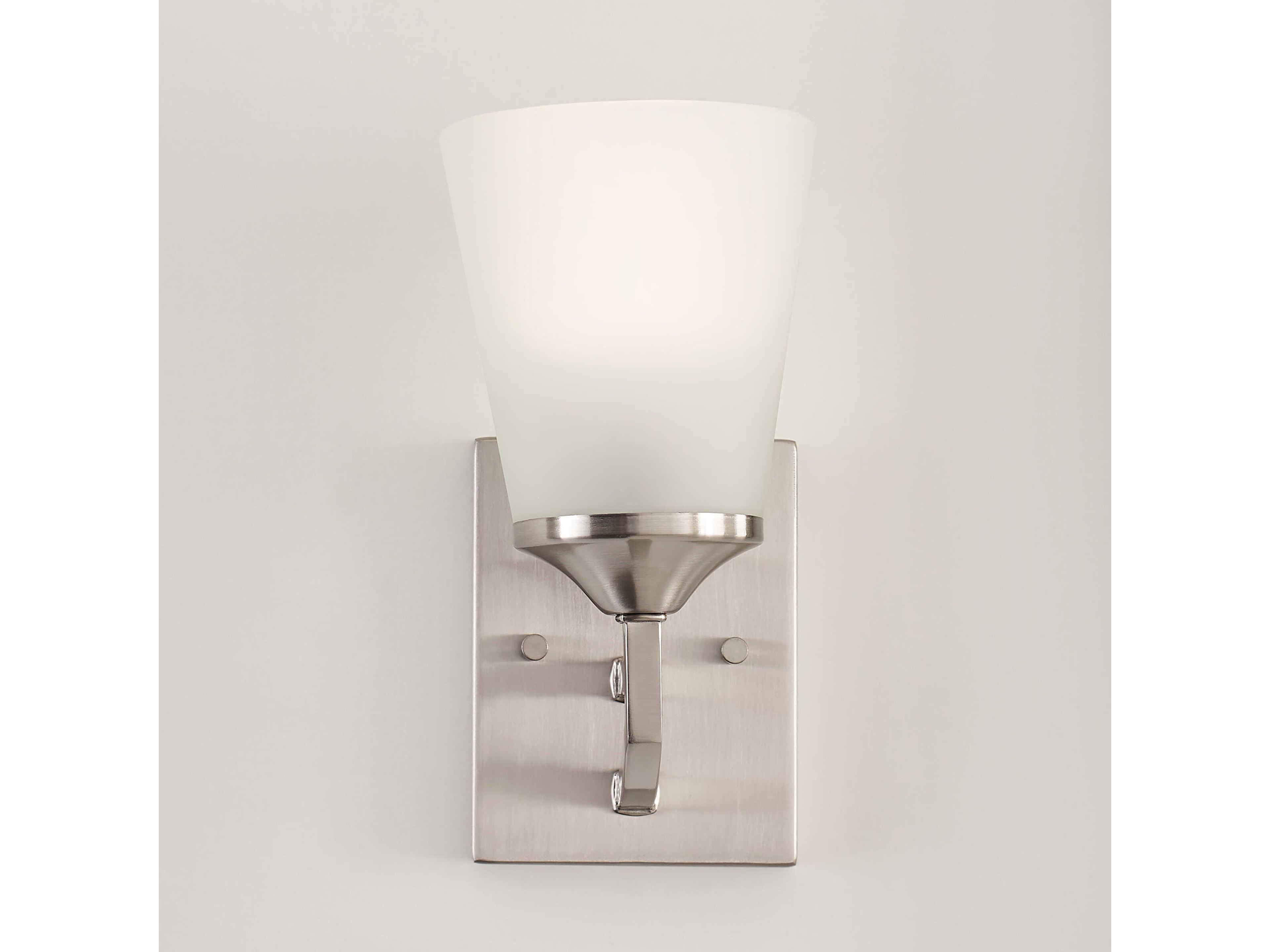 Generation Lighting Hanford 1-Light Brushed Nickel Glass Wall Sconce