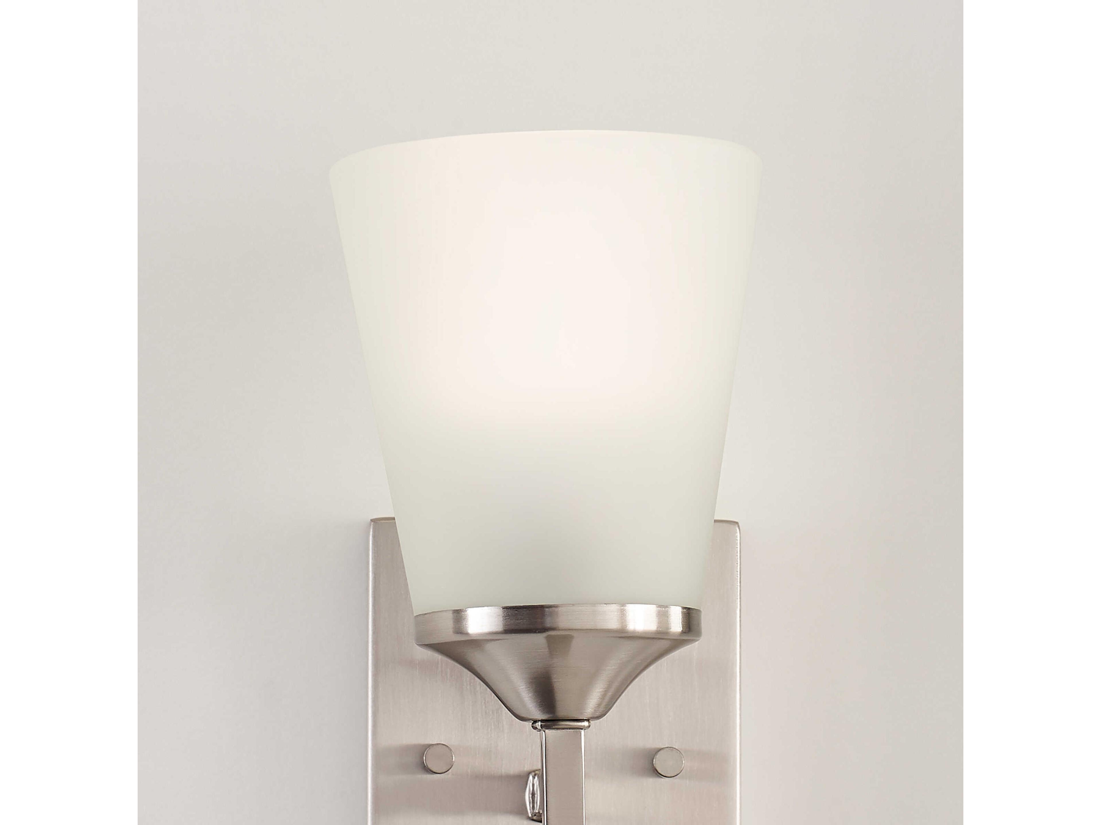 Generation Lighting Hanford 1-Light Brushed Nickel Glass Wall Sconce