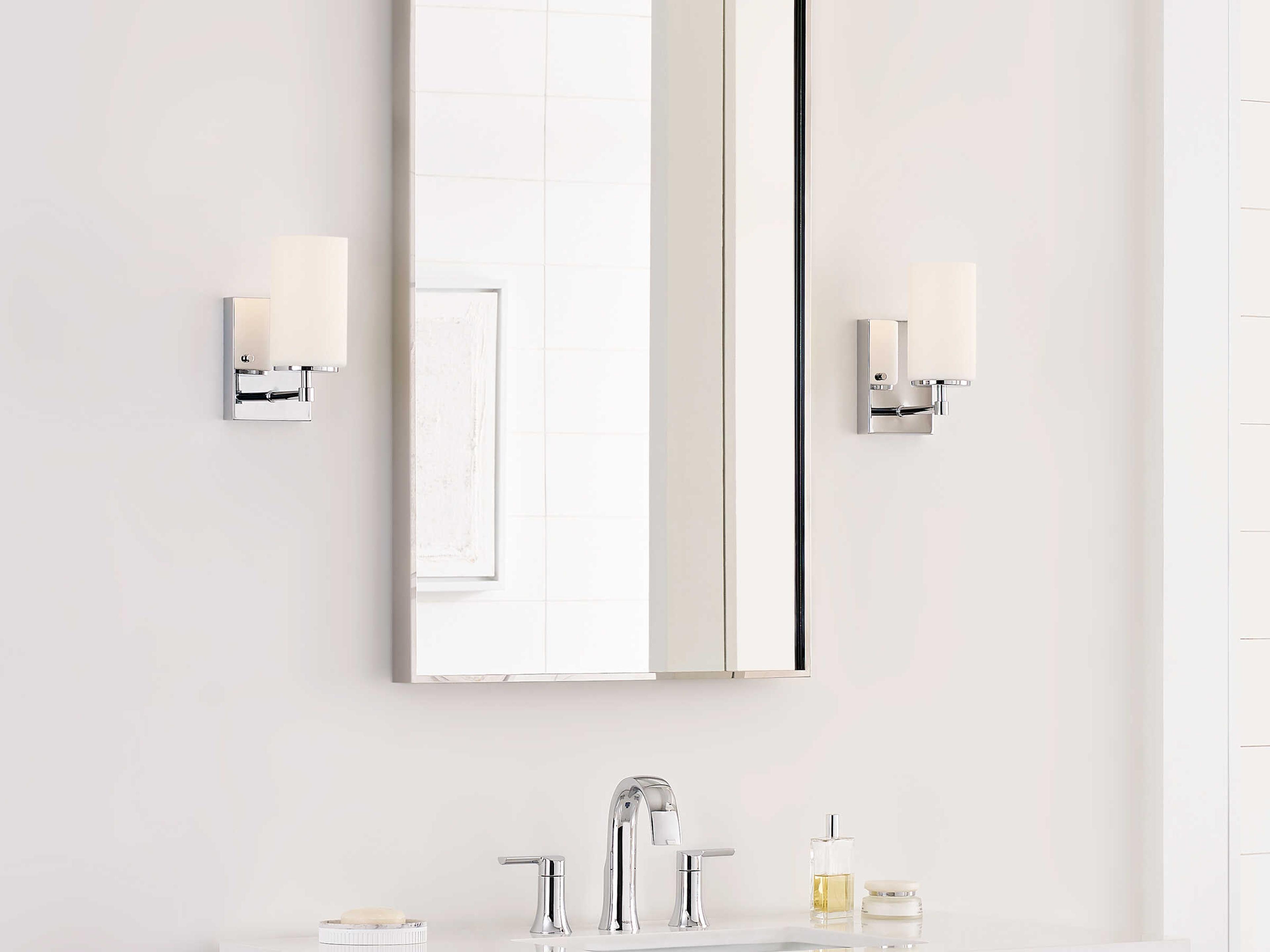 Generation Lighting Alturas 1-Light Chrome Glass Wall Sconce