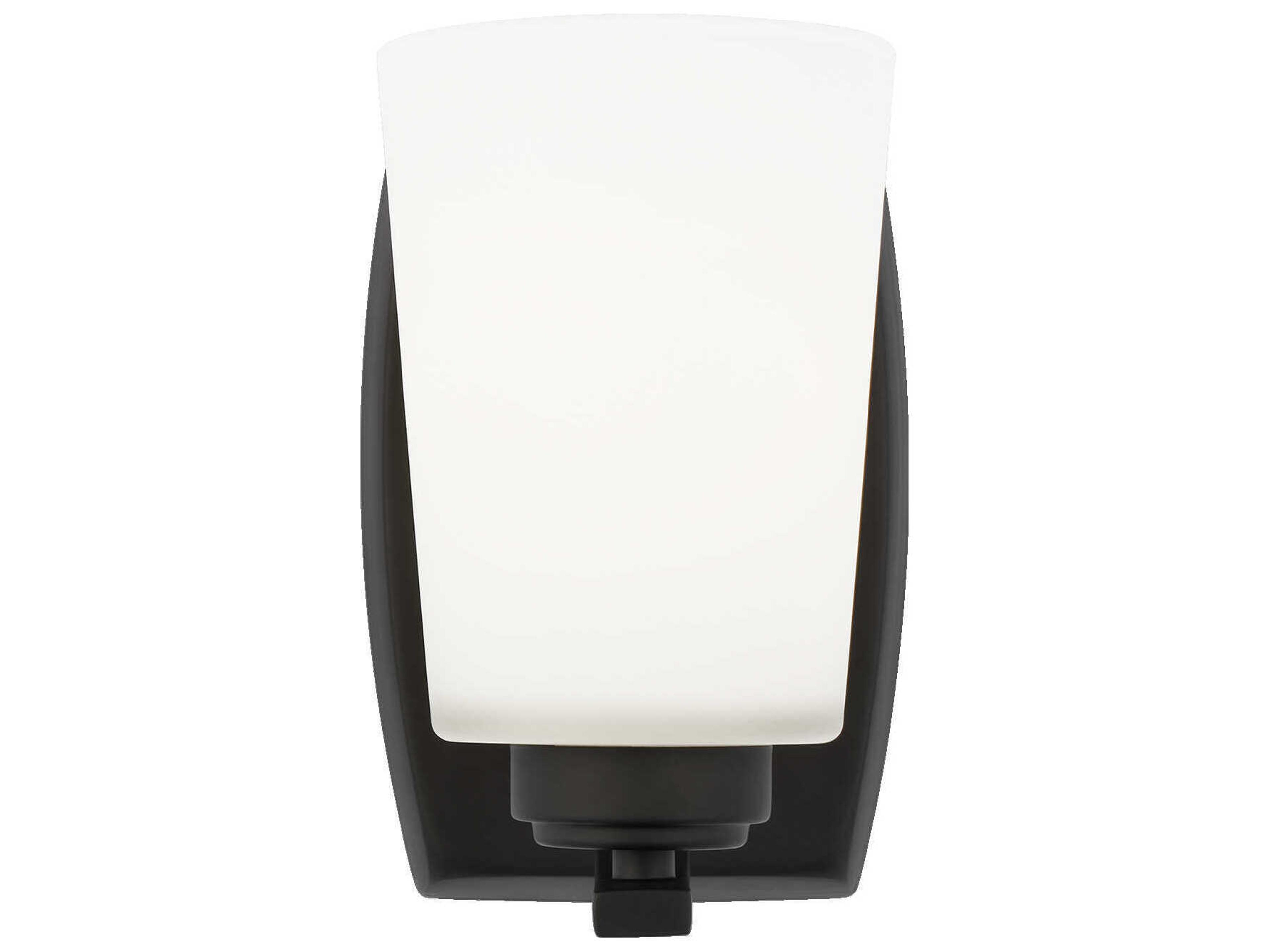 Franport 1-Light Midnight Black Glass Wall Sconce