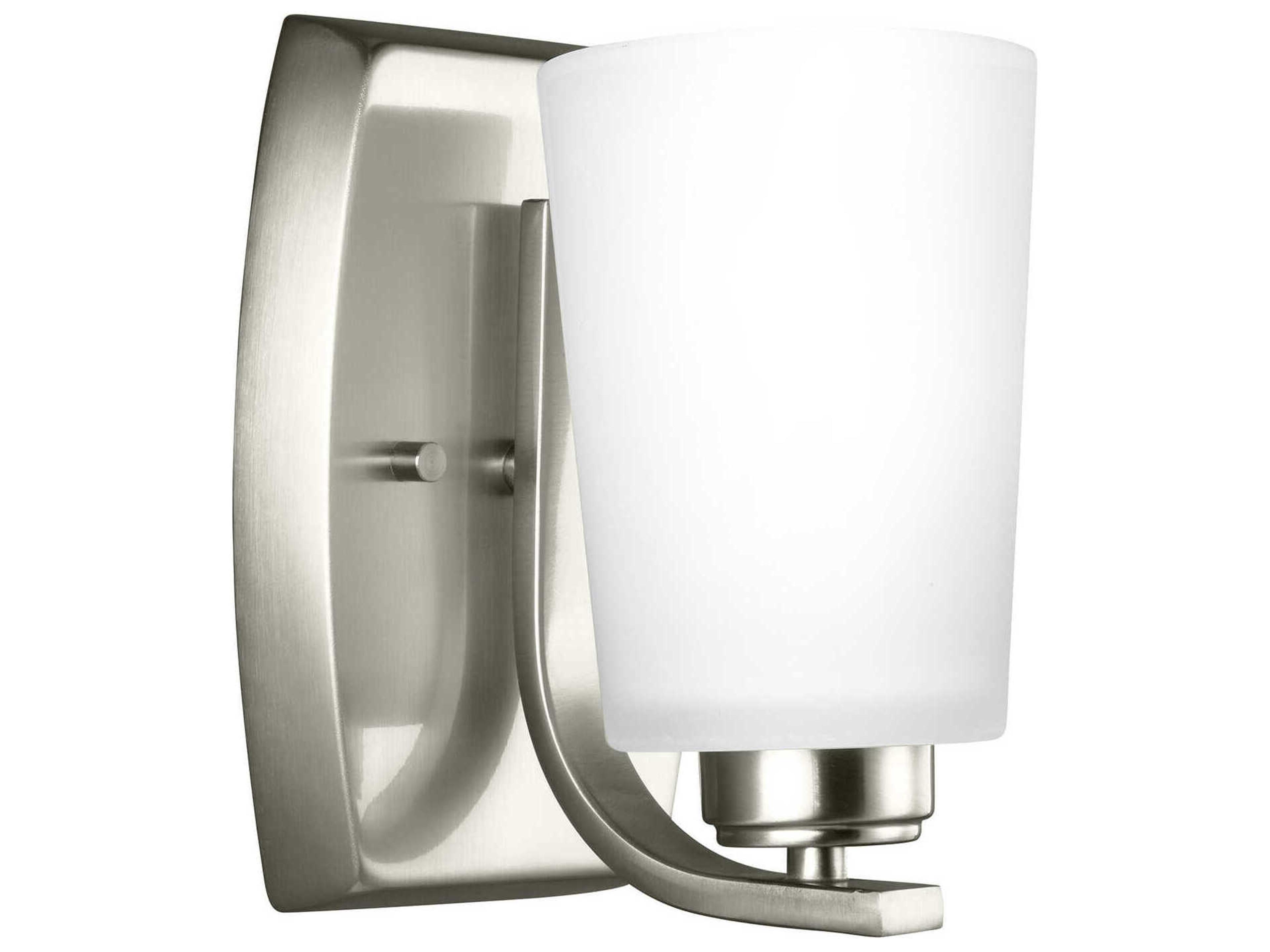 Franport 1-Light Brushed Nickel Glass Wall Sconce
