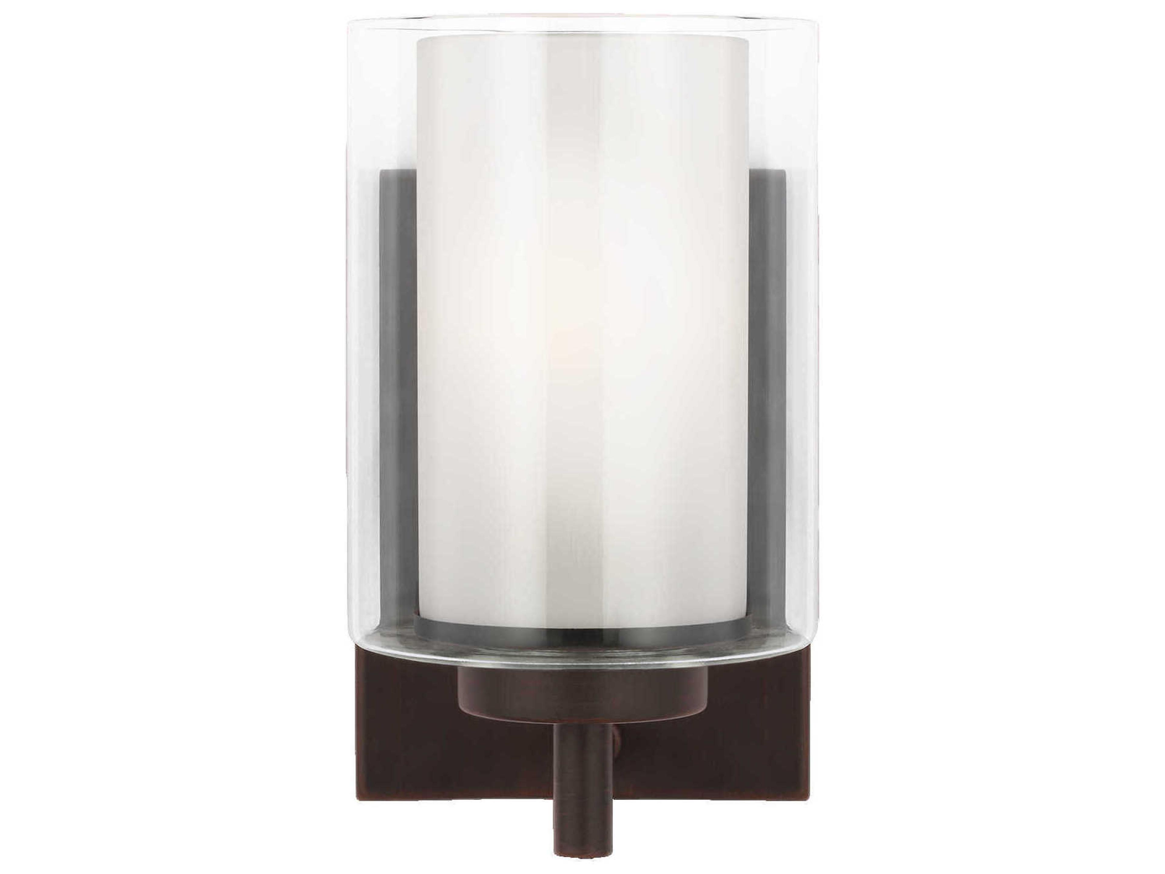 Elmwood Park 1-Light Bronze Glass Wall Sconce