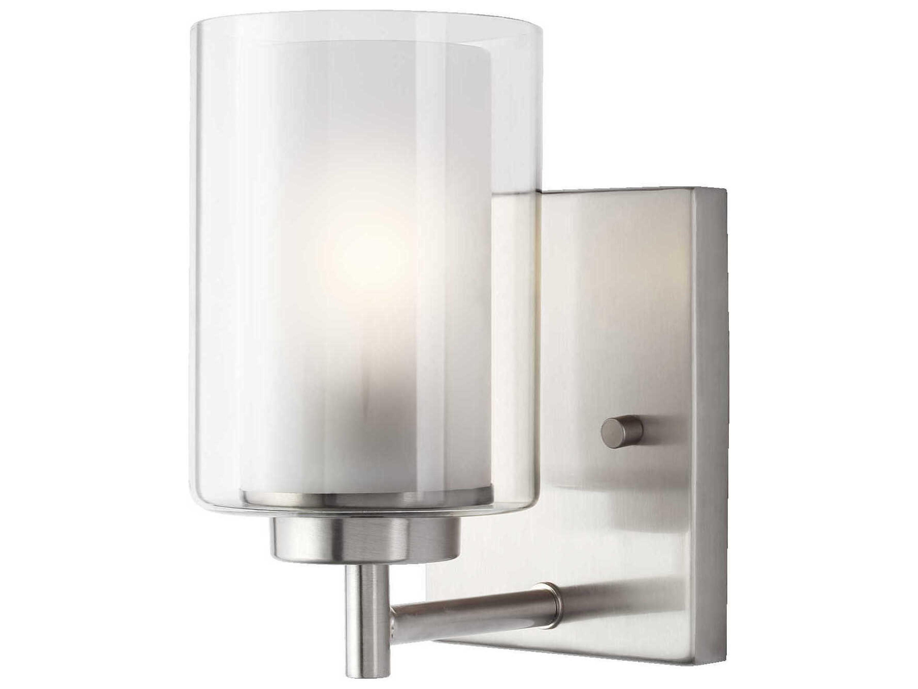 Elmwood Park 1-Light Brushed Nickel Glass Wall Sconce
