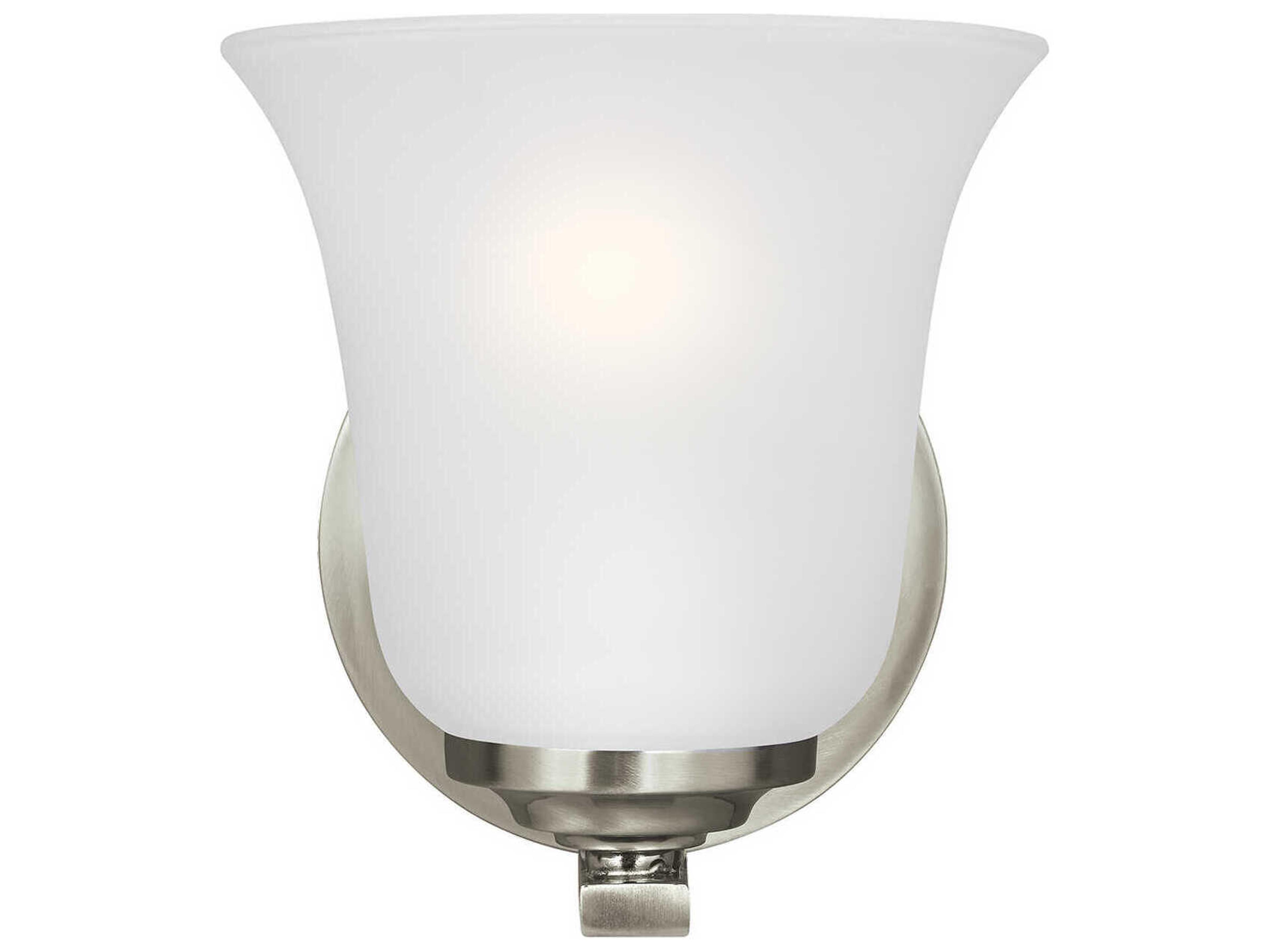 Emmons 1-Light Brushed Nickel Glass Wall Sconce