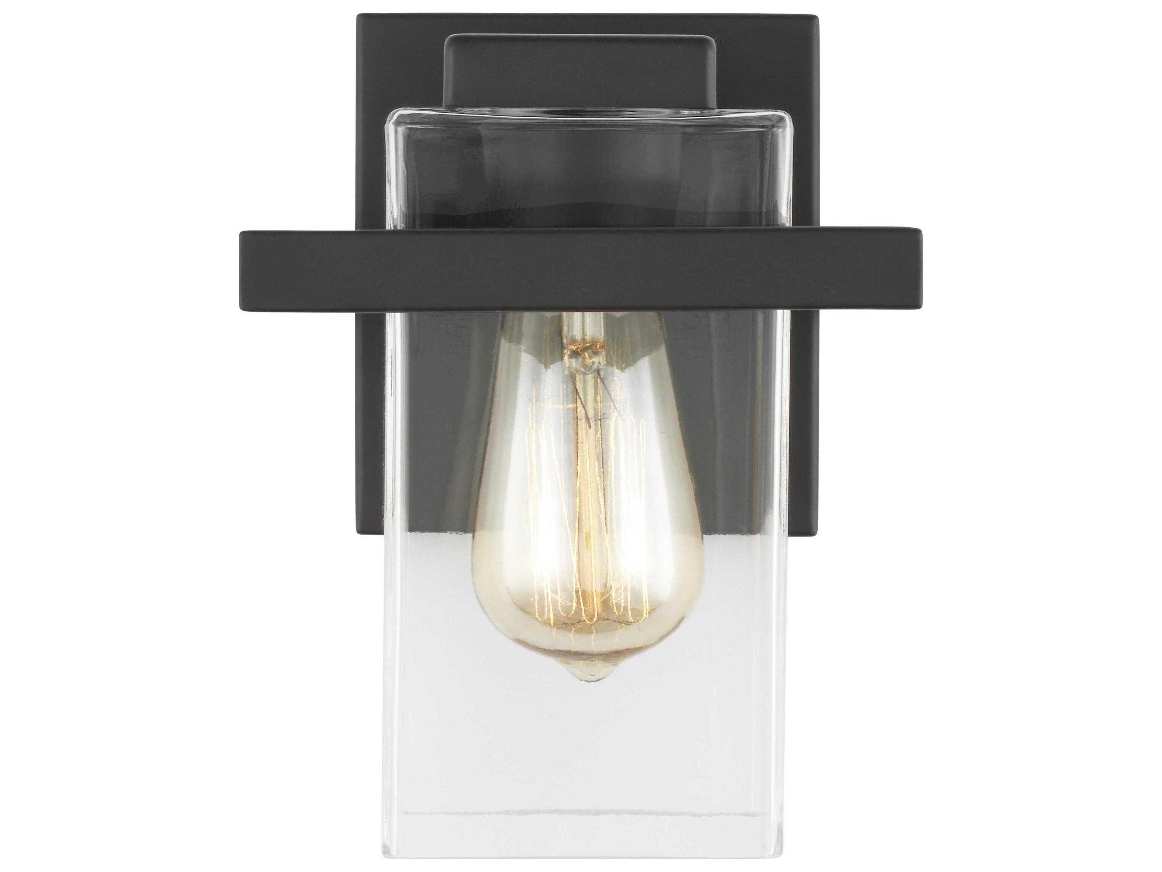 Mitte 1-Light Midnight Black Glass Wall Sconce