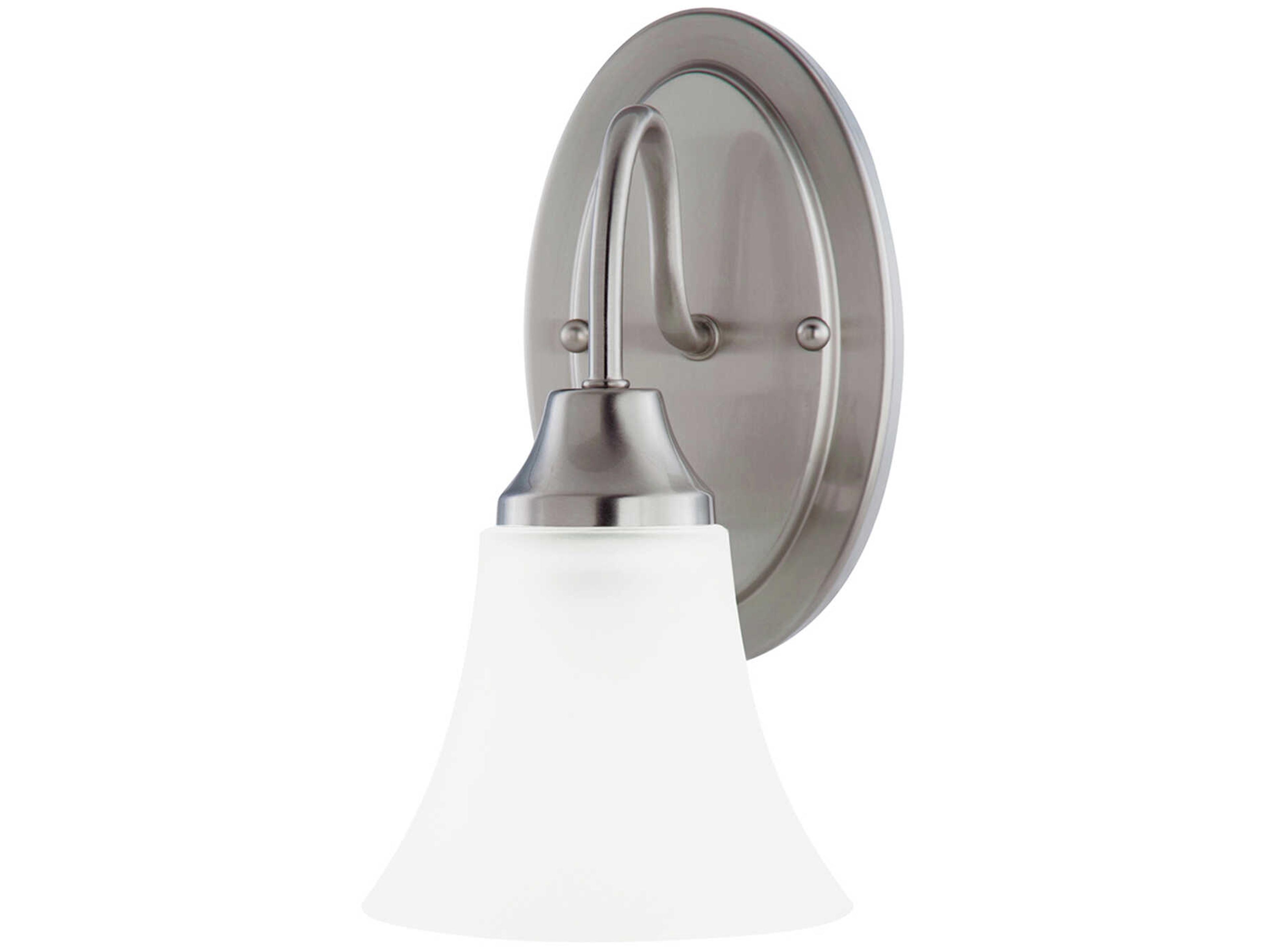 Holman 1-Light Brushed Nickel Glass Wall Sconce