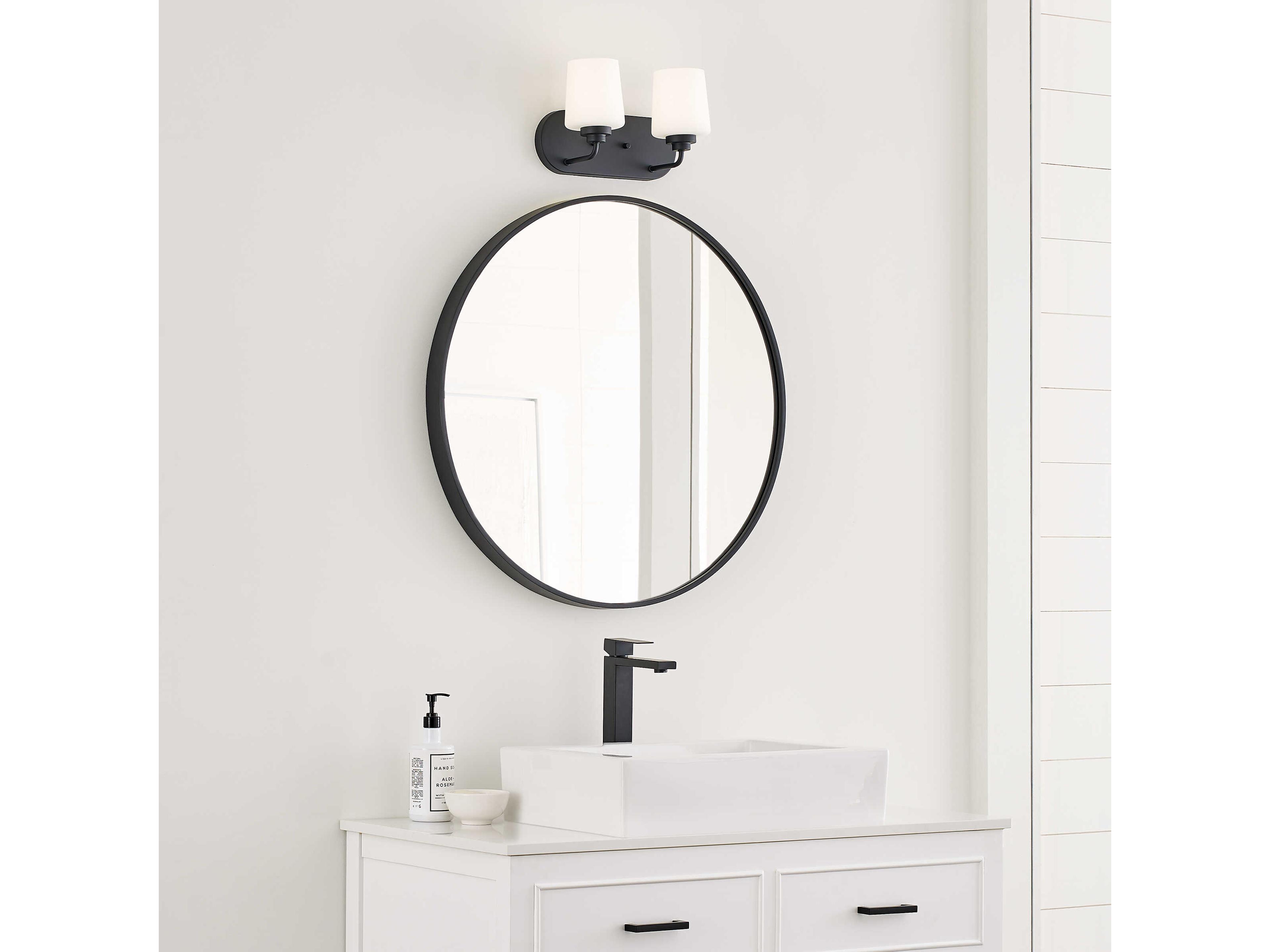 Generation Lighting Windom 2-Light Midnight Black Glass Vanity Light