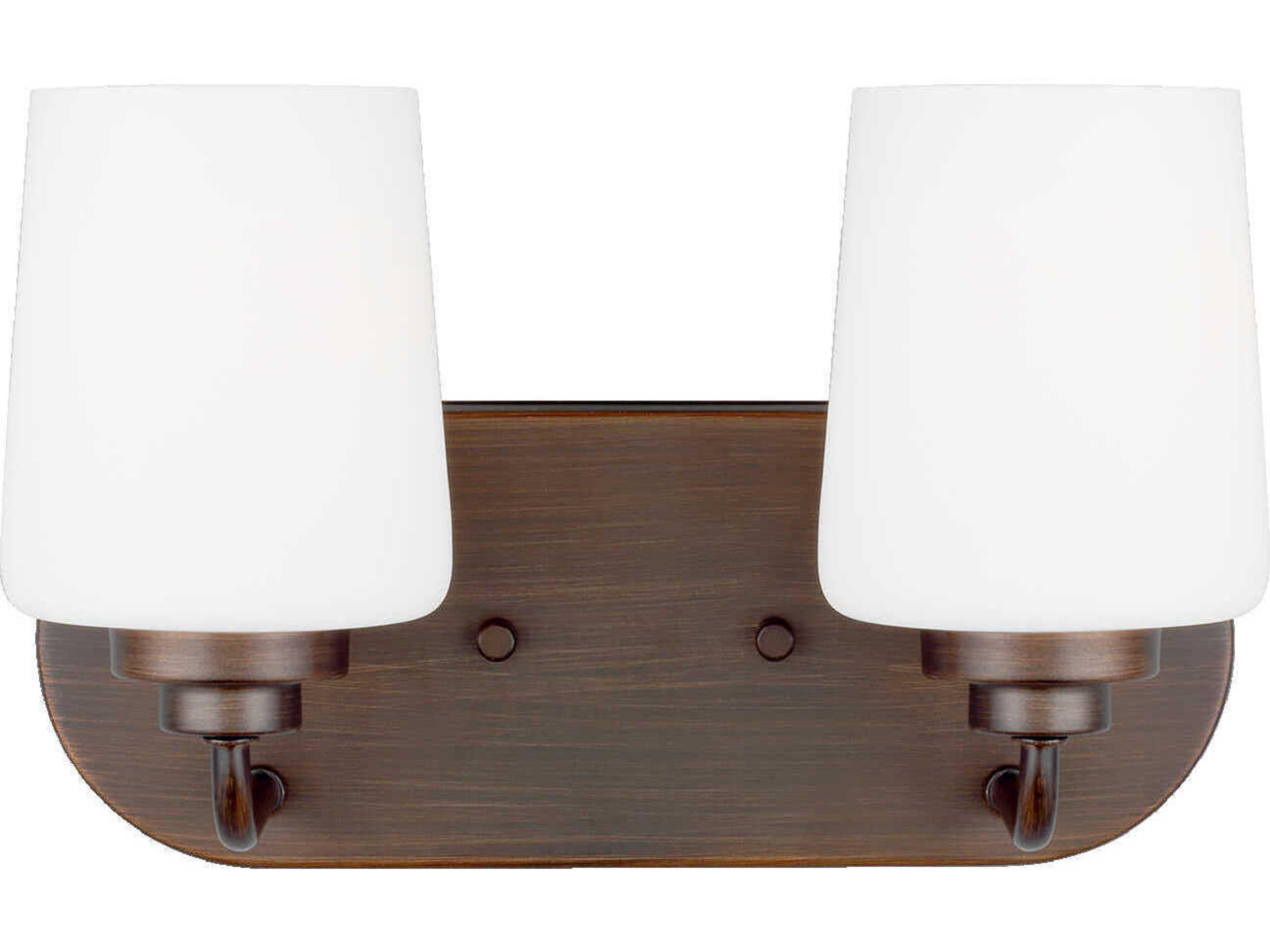 Windom 2-Light Bronze Glass Vanity Light