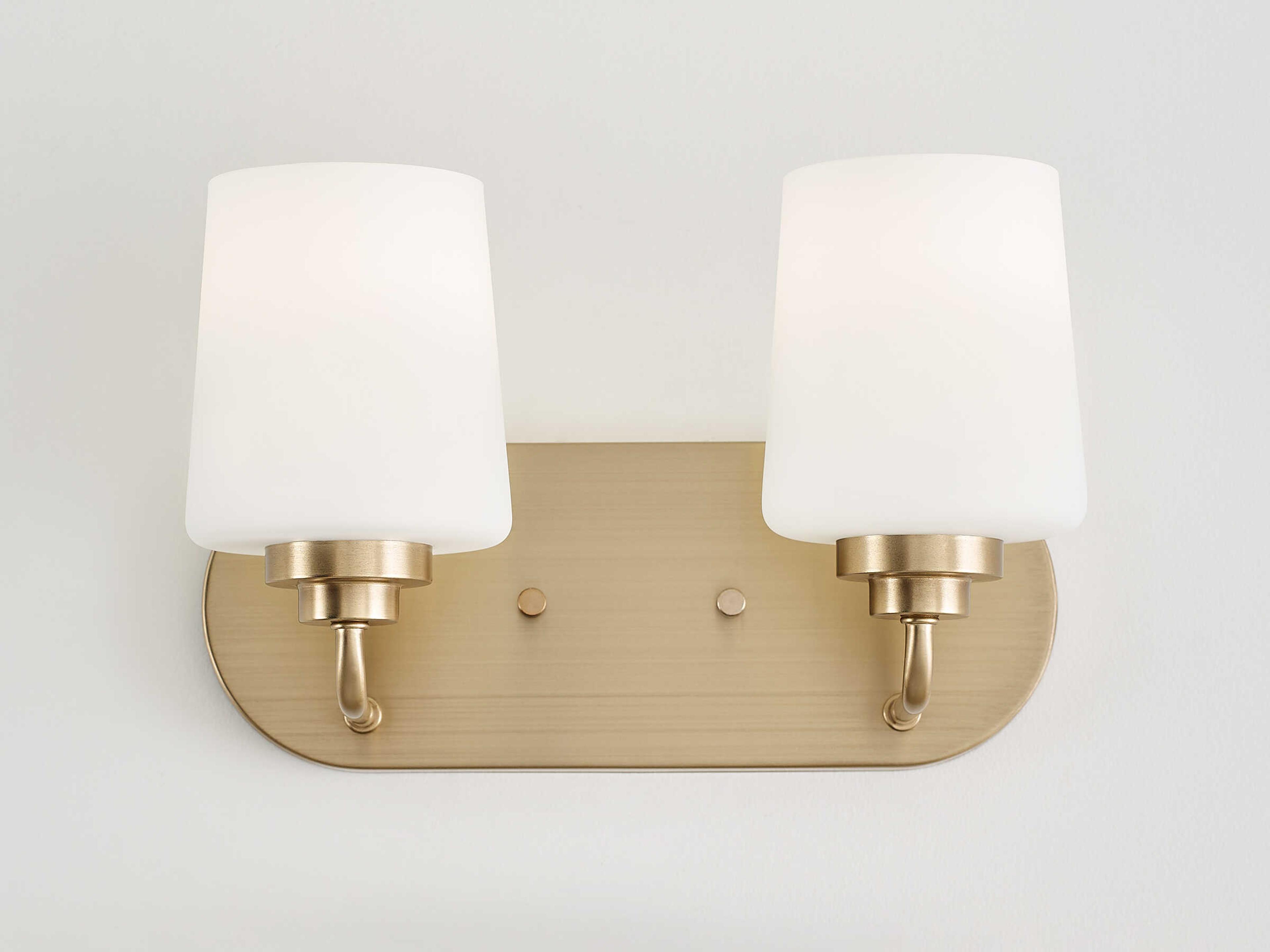 Generation Lighting Windom 2-Light Satin Brass Glass Vanity Light