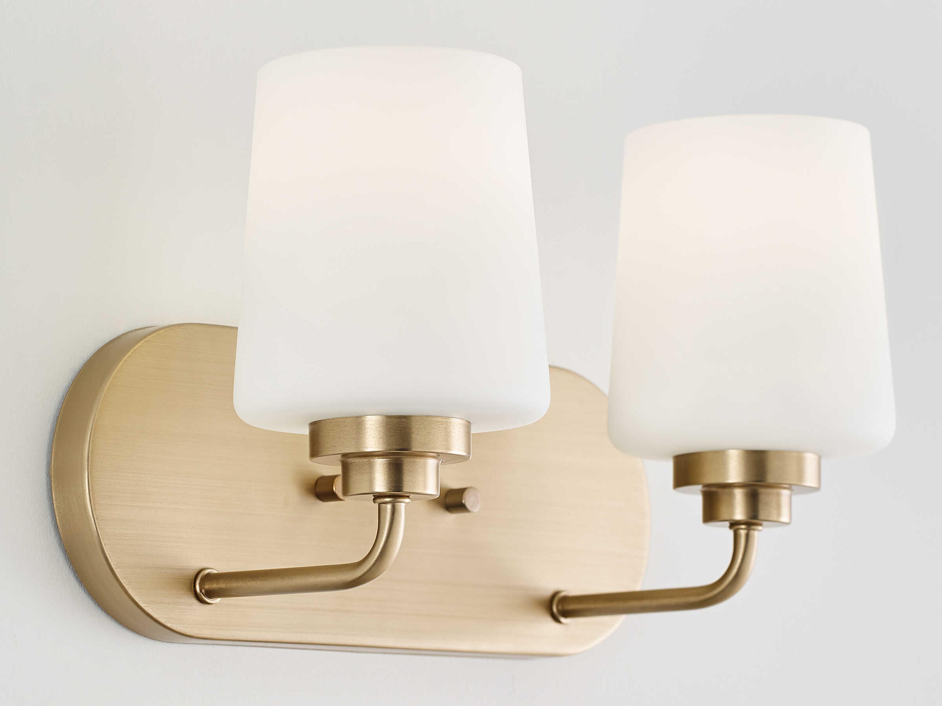 Generation Lighting Windom 2-Light Satin Brass Glass Vanity Light