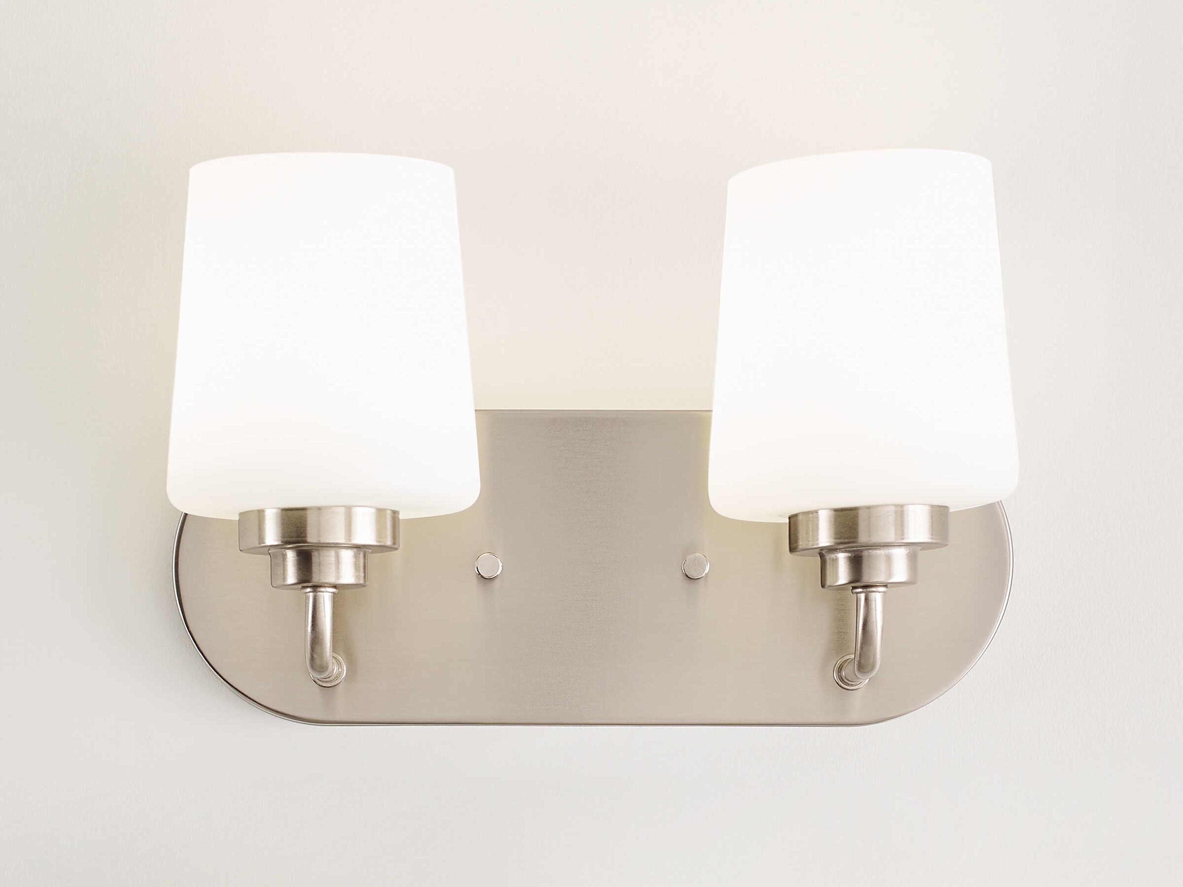 Generation Lighting Windom 2-Light Brushed Nickel Glass Vanity Light