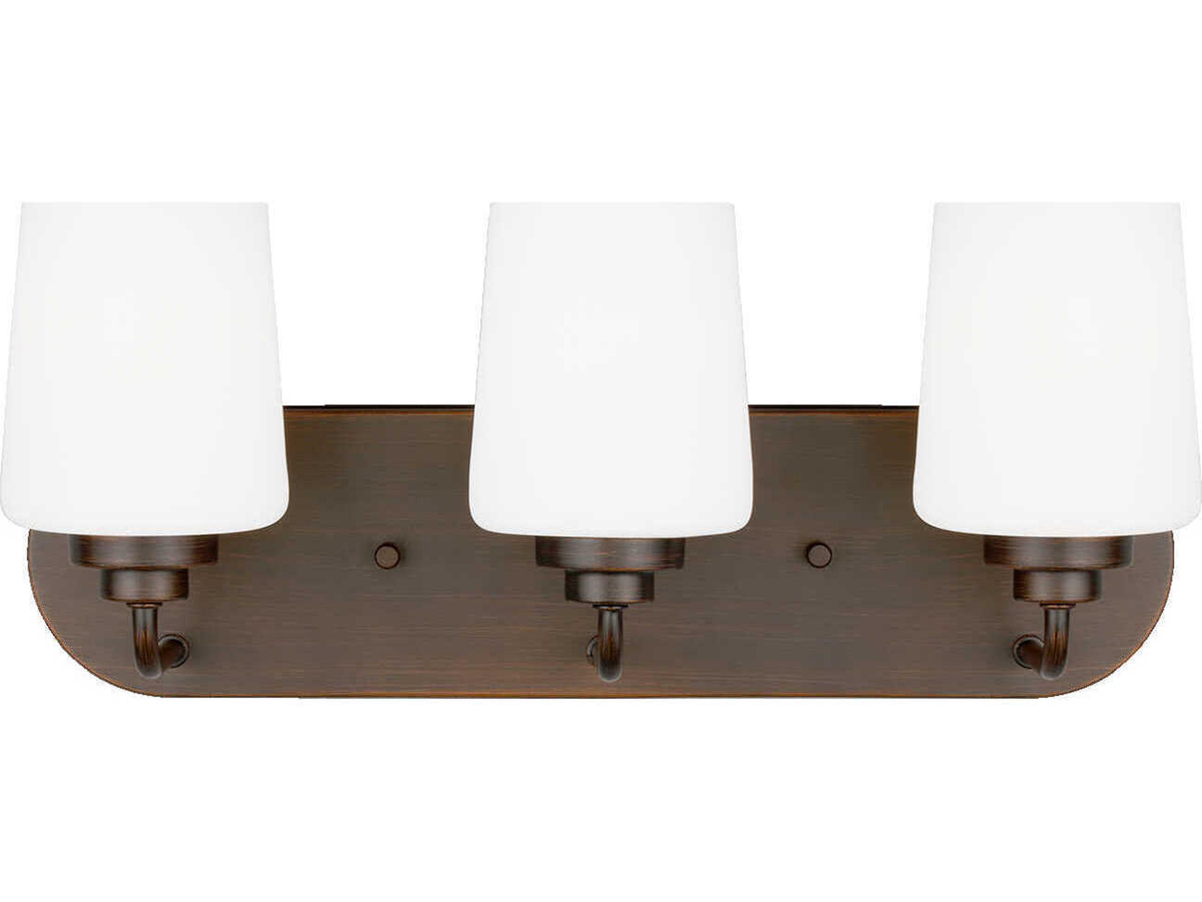 Windom 3-Light Bronze Glass Vanity Light
