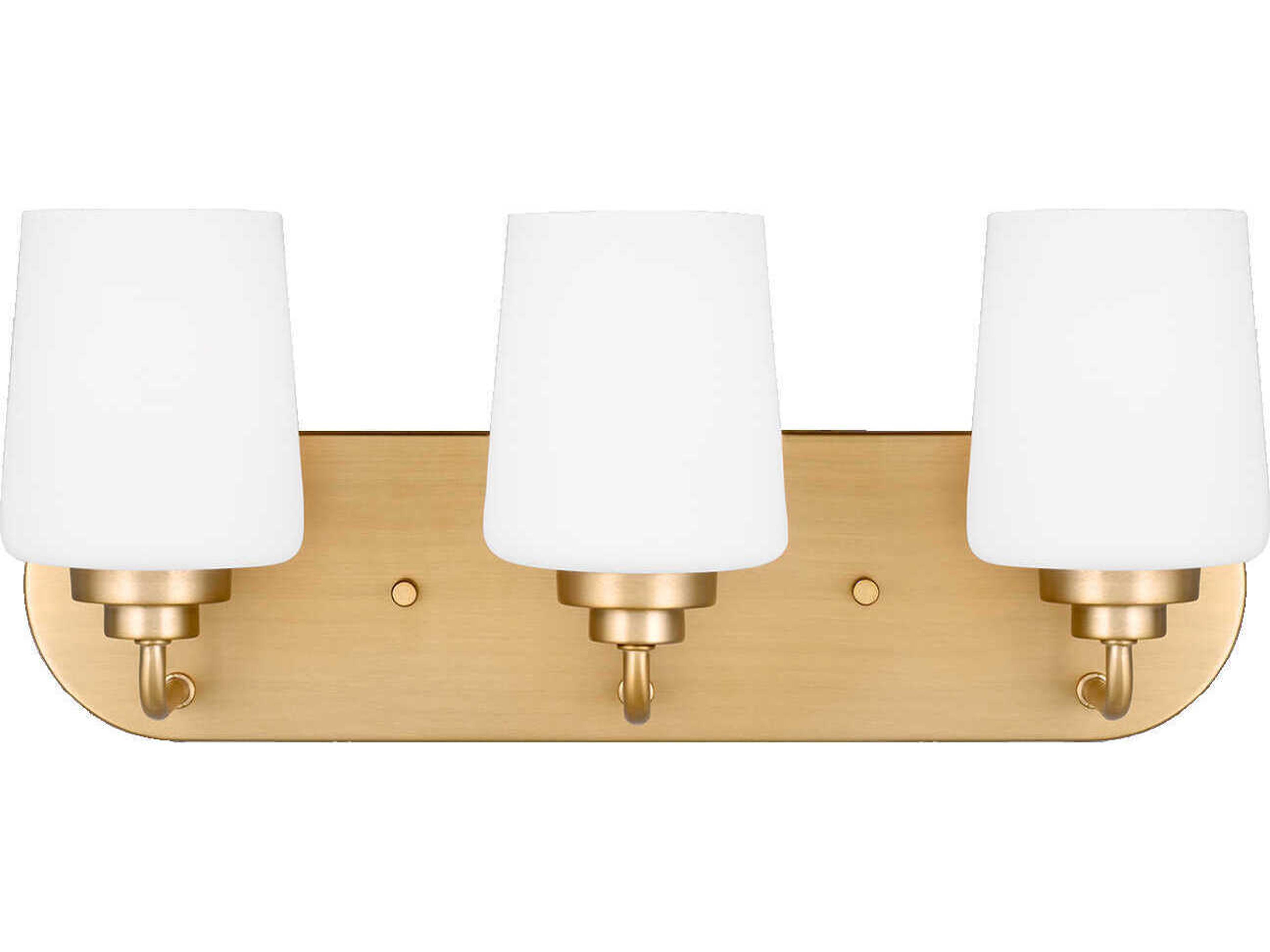 Windom 3-Light Satin Brass Glass Vanity Light