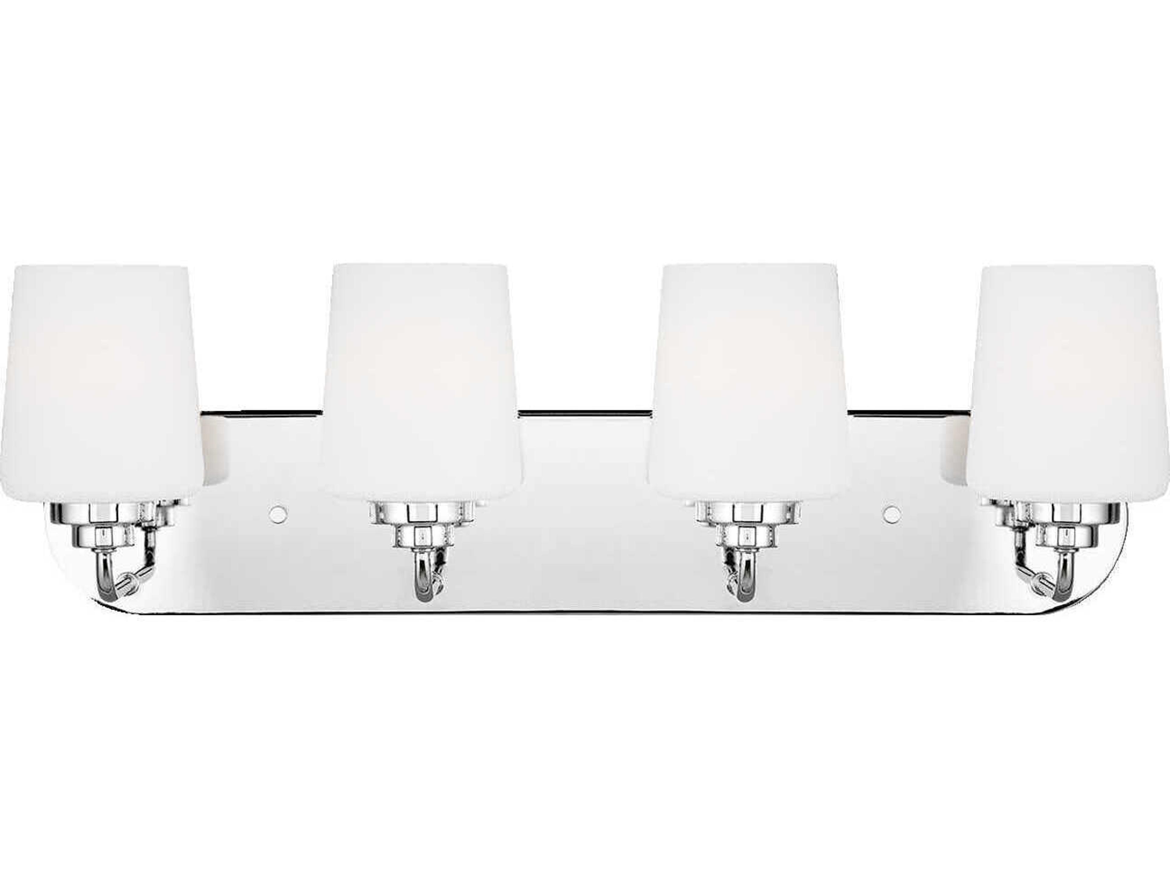 Windom 4-Light Chrome Glass Vanity Light