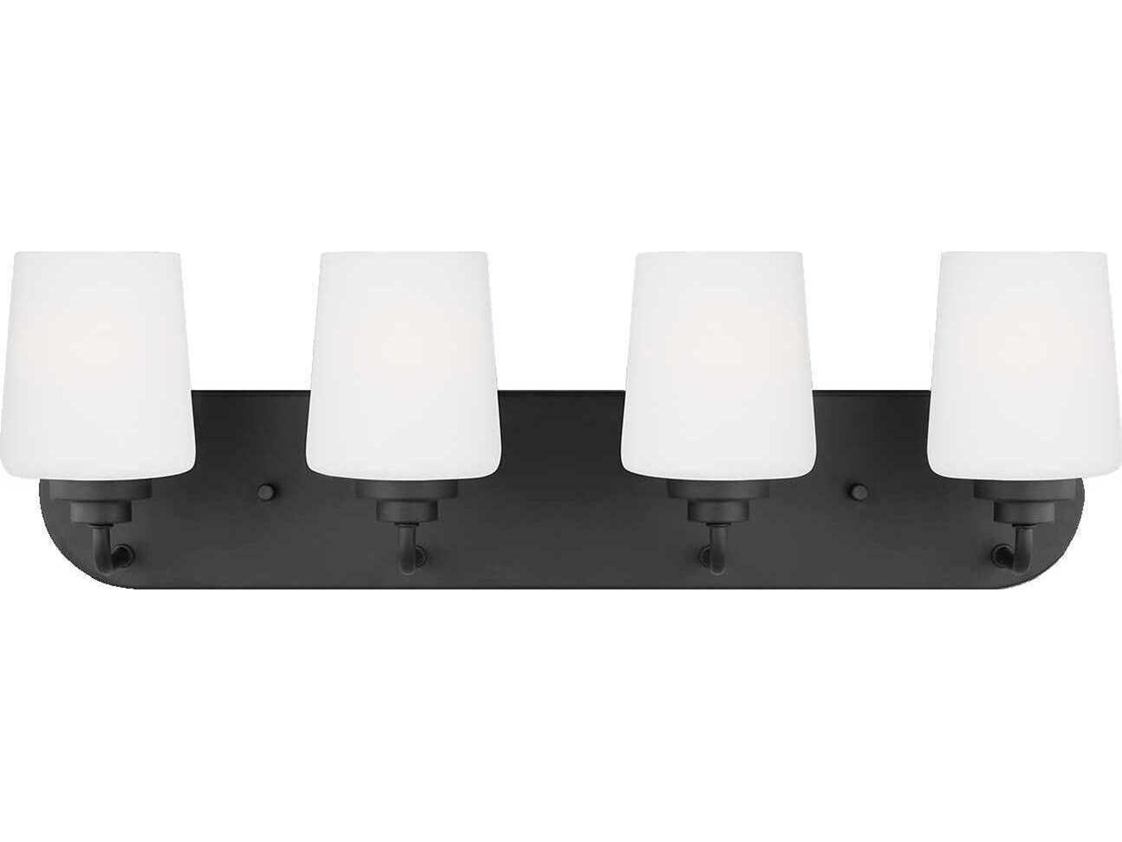 Windom 4-Light Midnight Black Glass Vanity Light