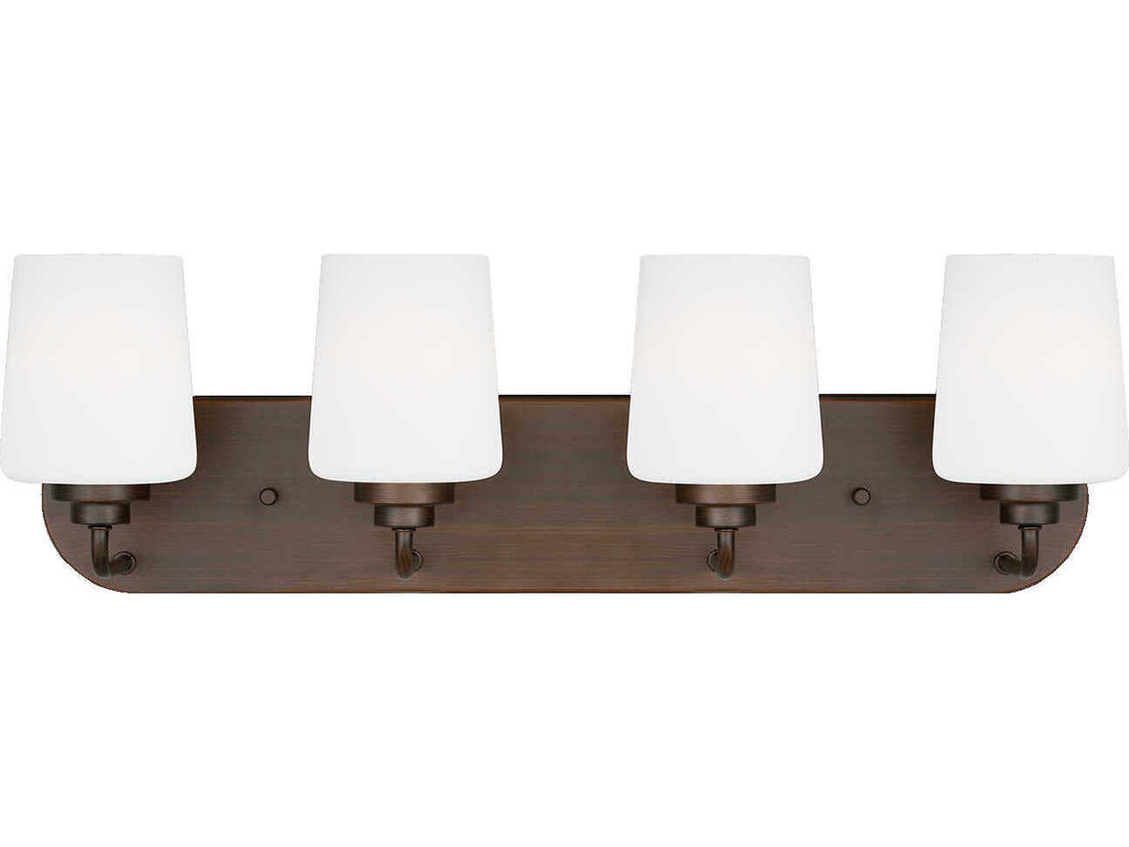 Windom 4-Light Bronze Glass Vanity Light