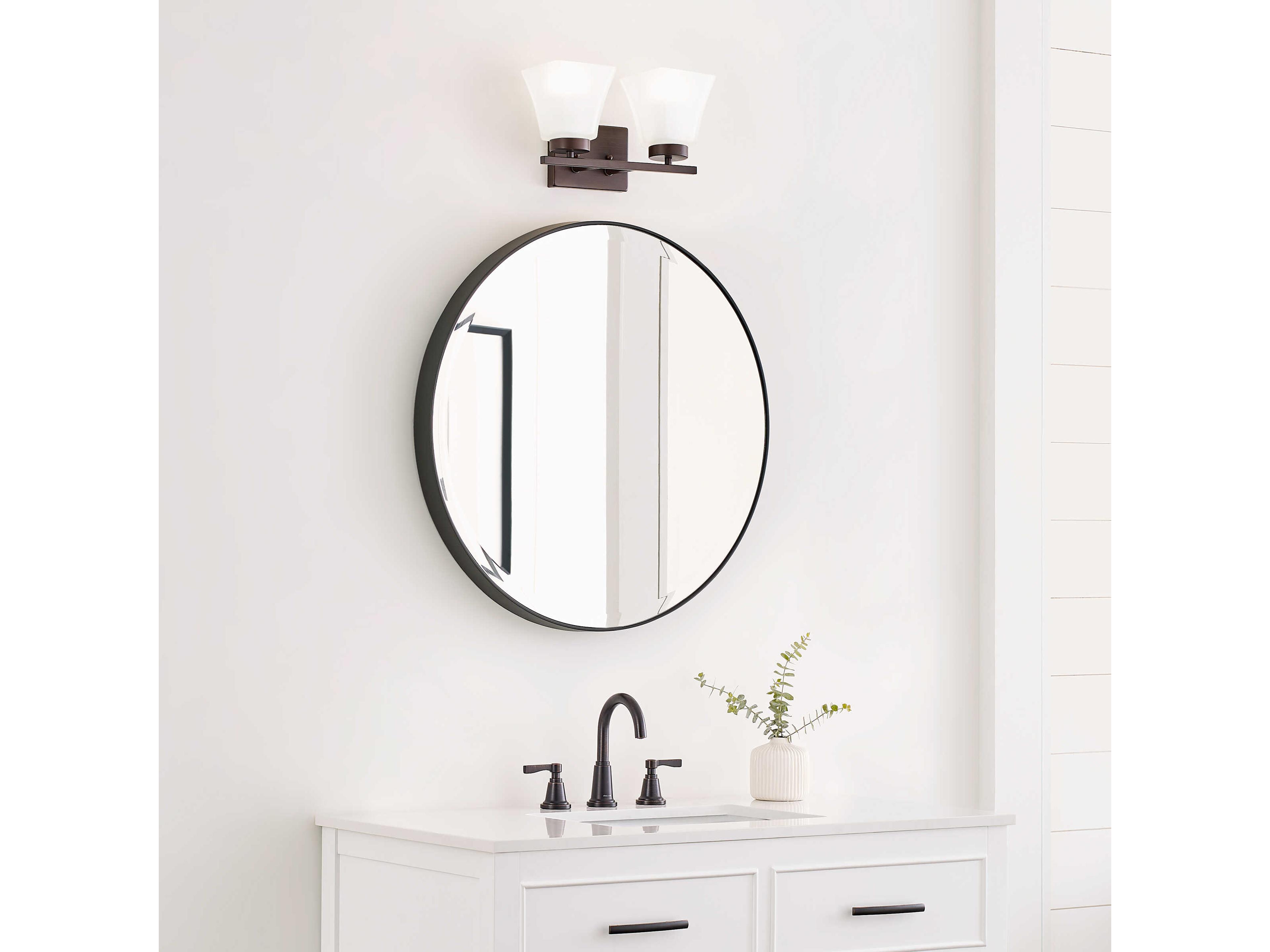 Generation Lighting Bayfield 2-Light Bronze Glass Vanity Light