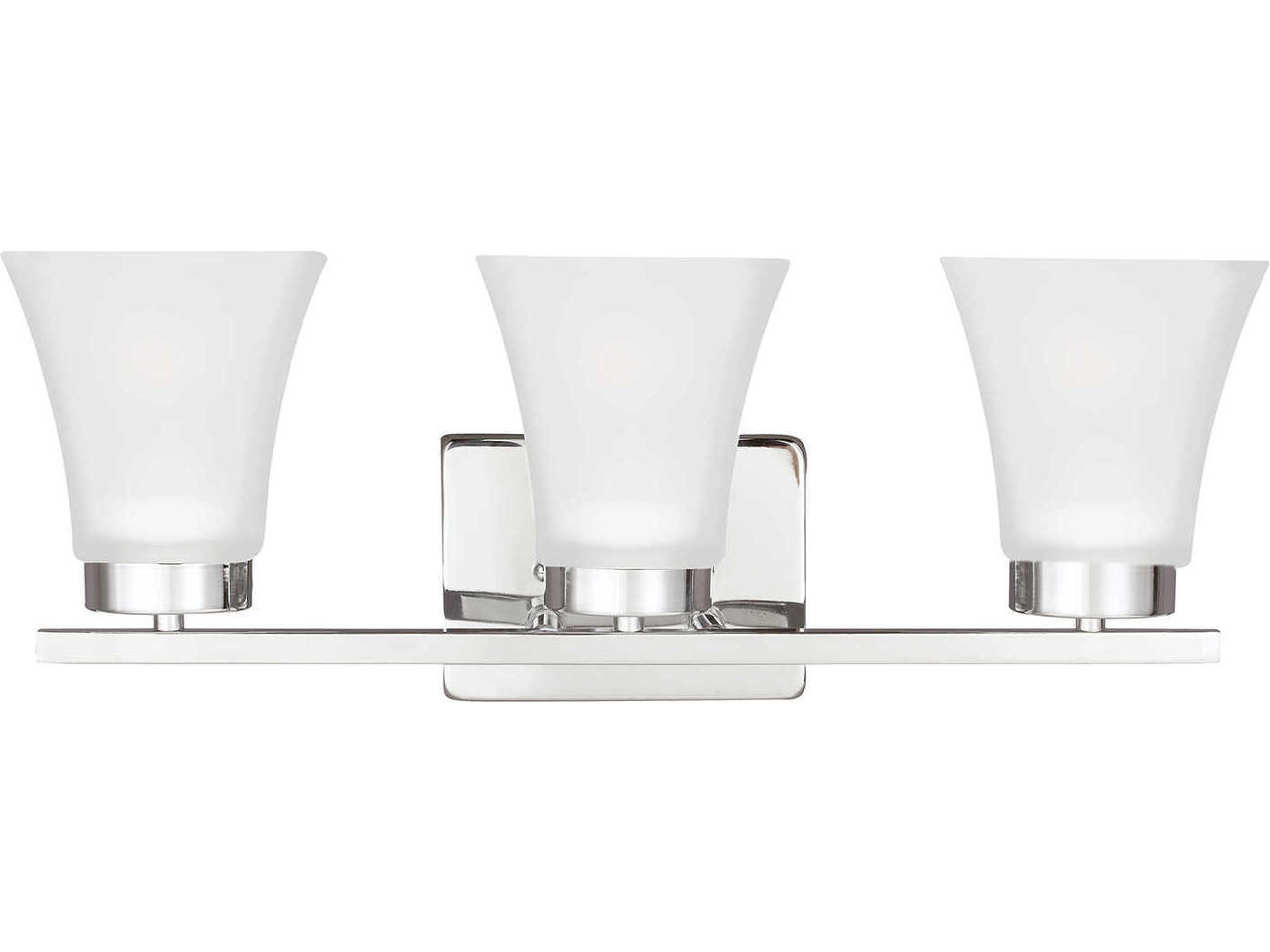 Bayfield 3-Light Chrome Glass Vanity Light