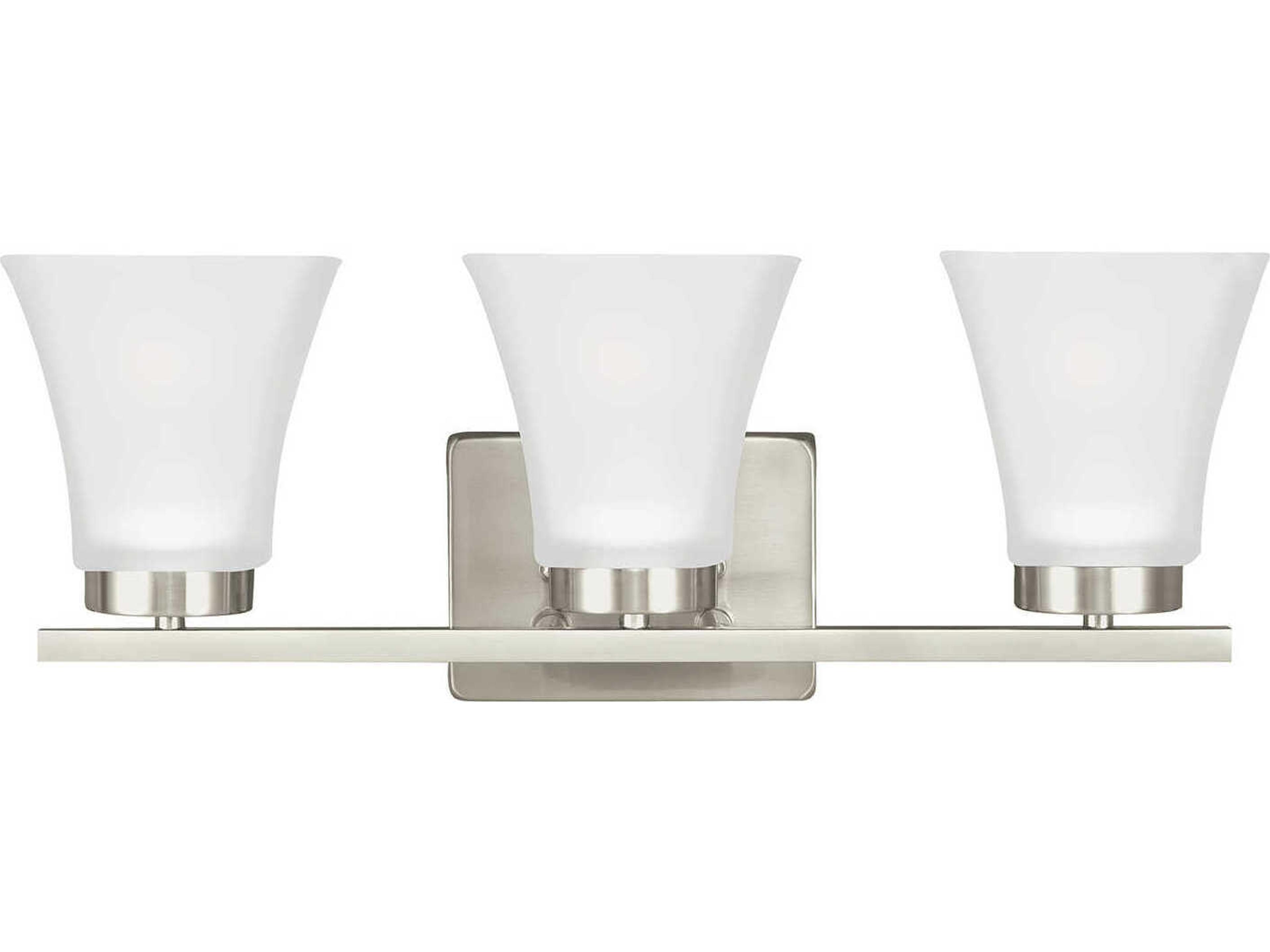 Bayfield 3-Light Brushed Nickel Glass Vanity Light