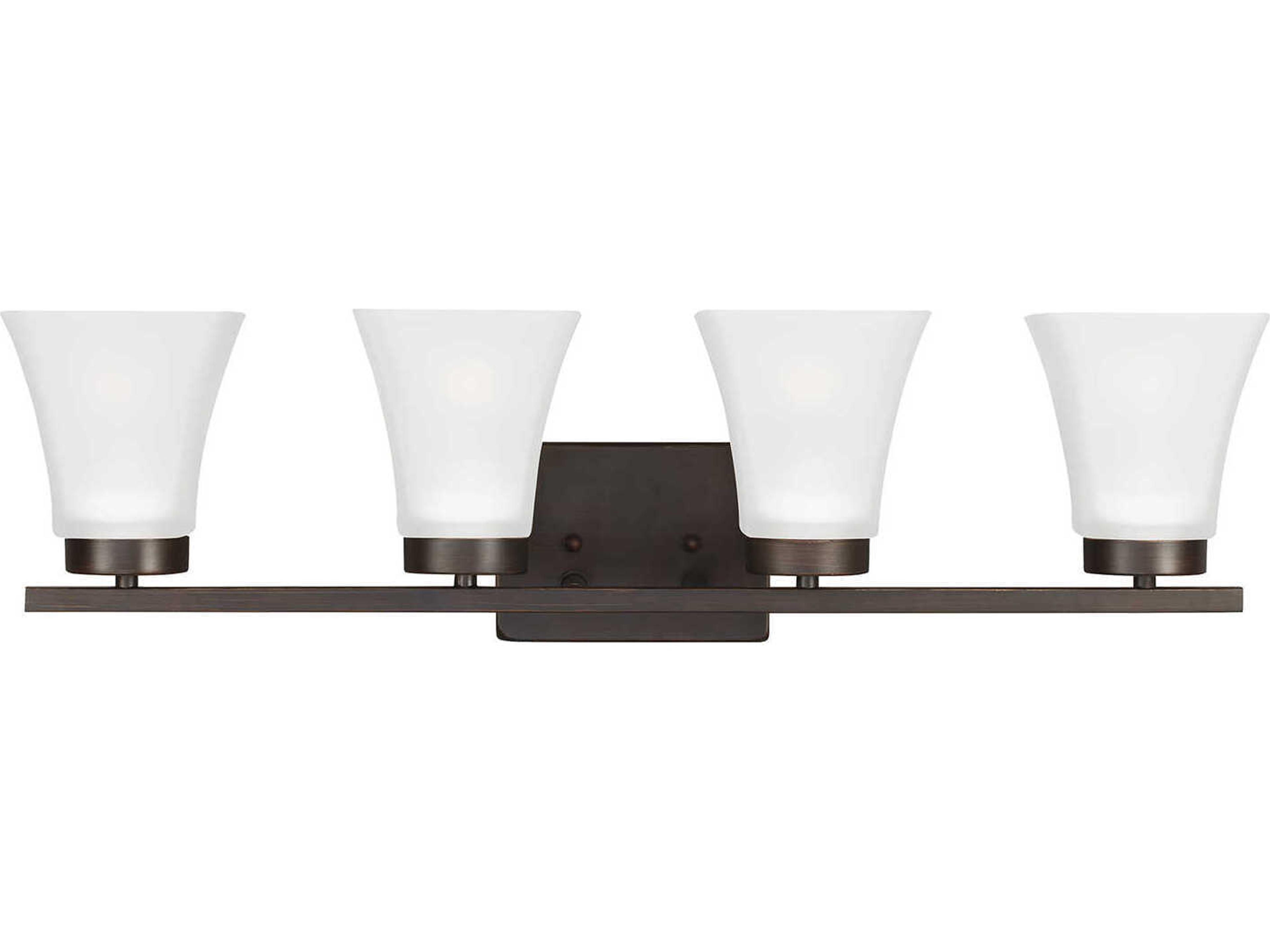 Bayfield 4-Light Bronze Glass Vanity Light