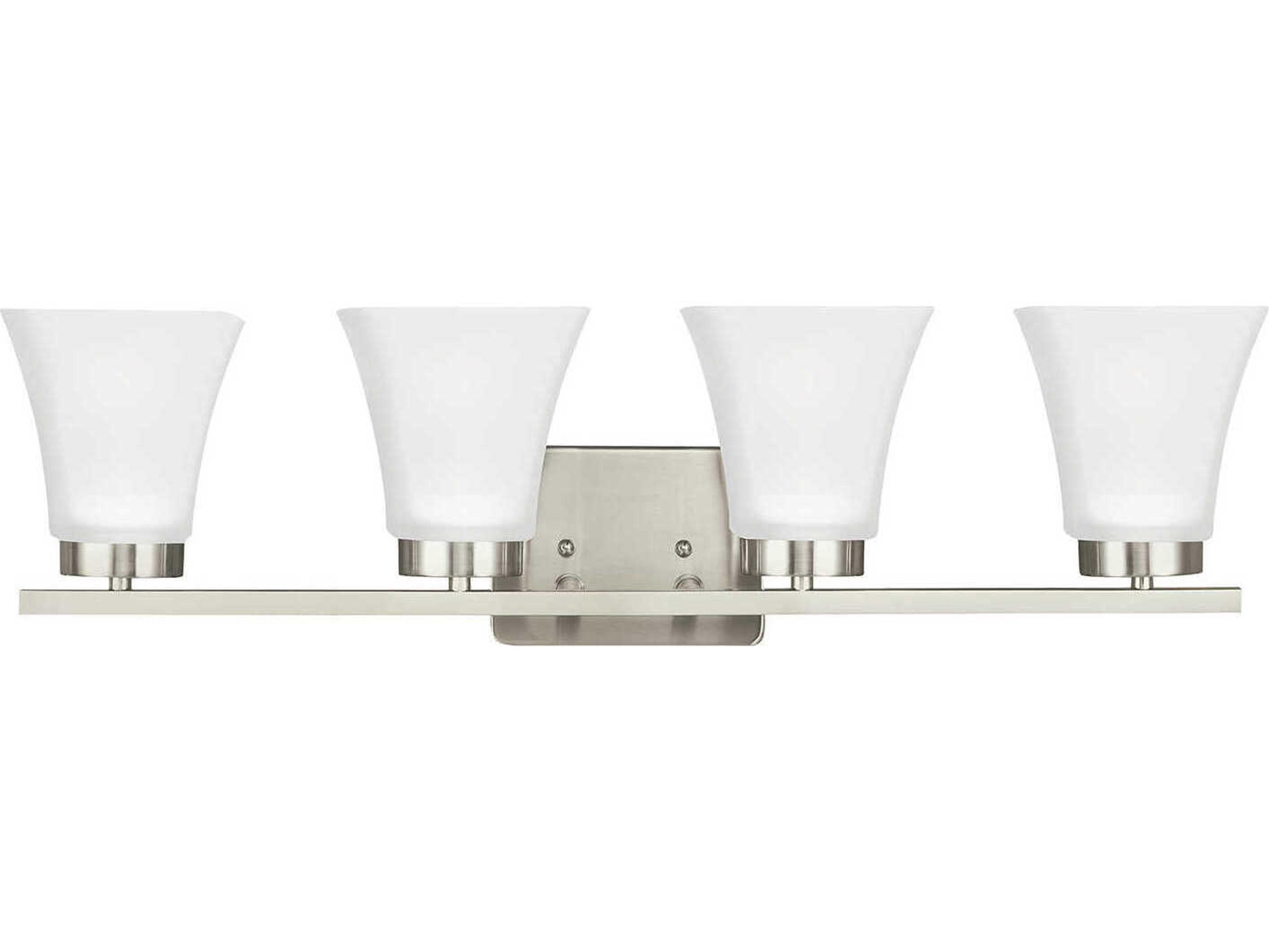 Bayfield 4-Light Brushed Nickel Glass Vanity Light