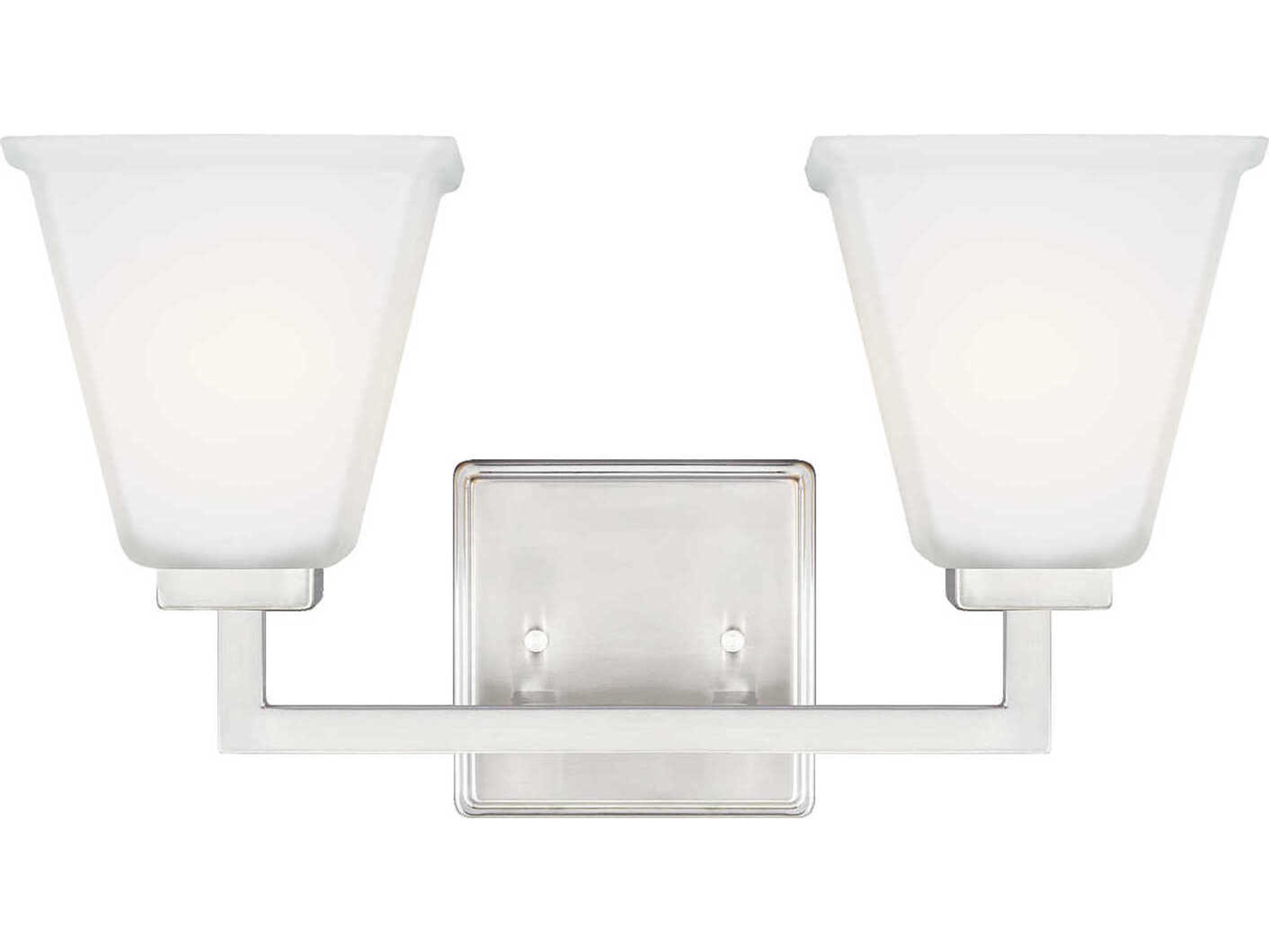 Ellis Harper 2-Light Brushed Nickel Glass Vanity Light