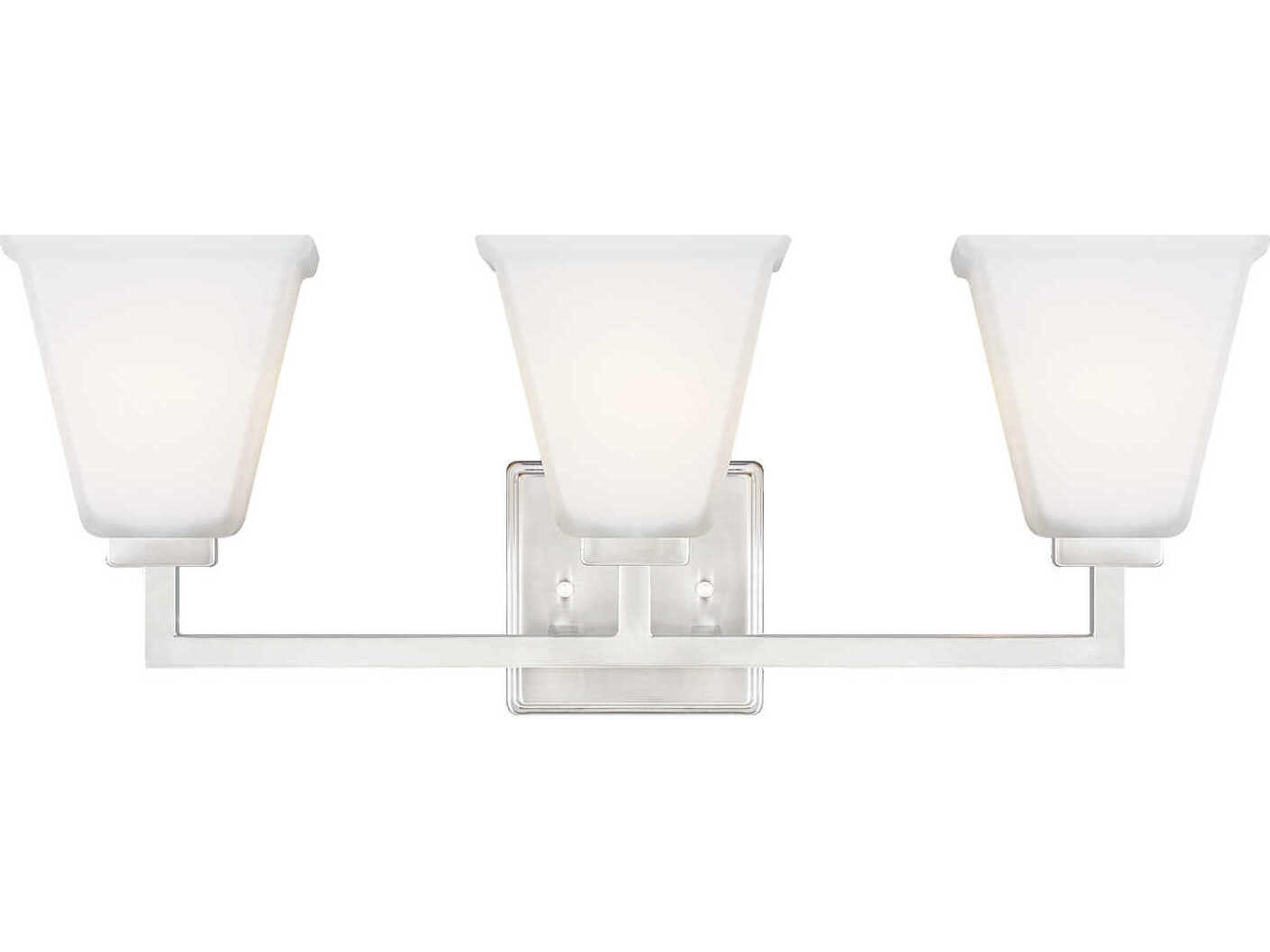 Ellis Harper 3-Light Brushed Nickel Glass Vanity Light