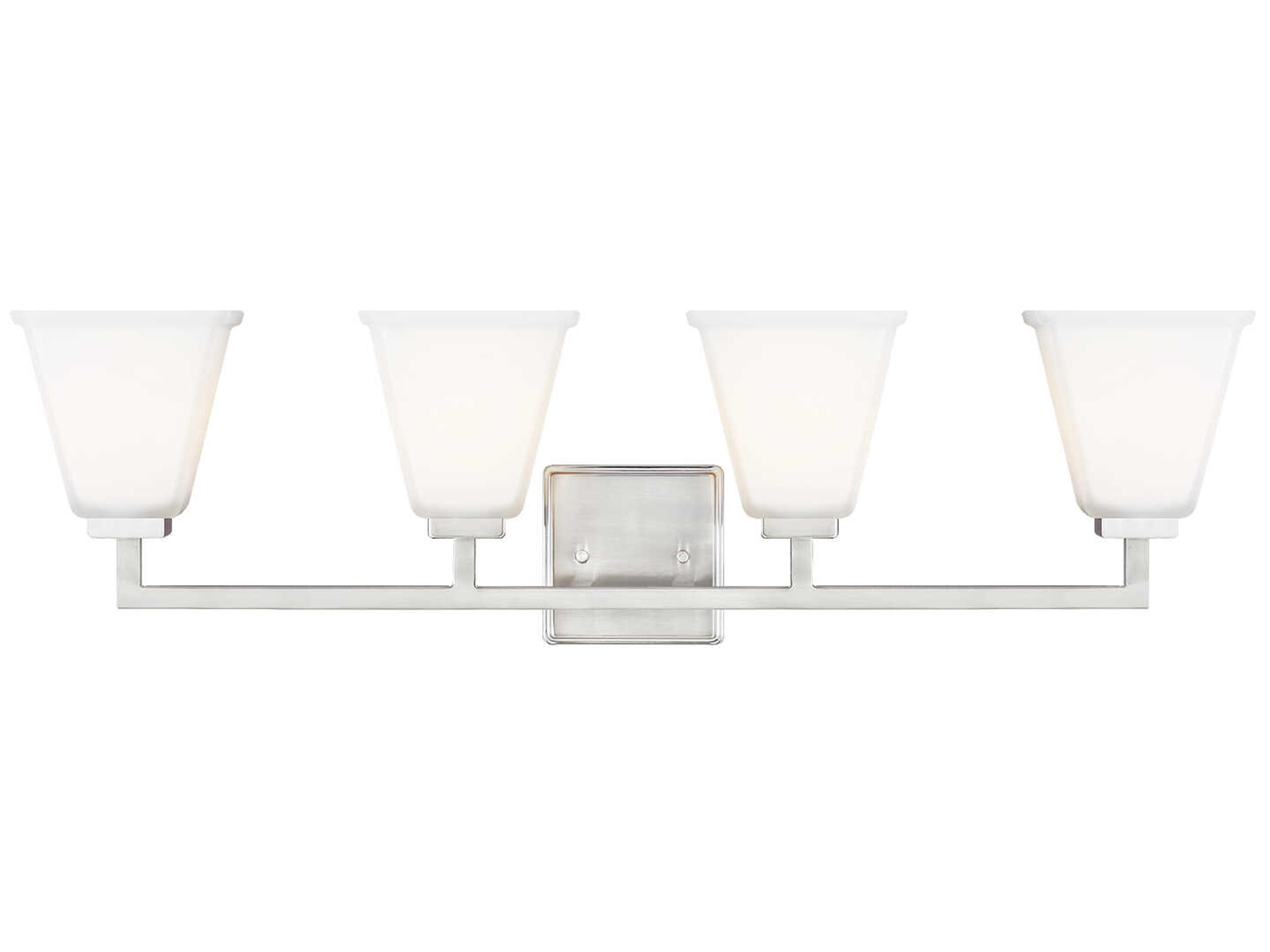 Ellis Harper 4-Light Brushed Nickel Glass Vanity Light