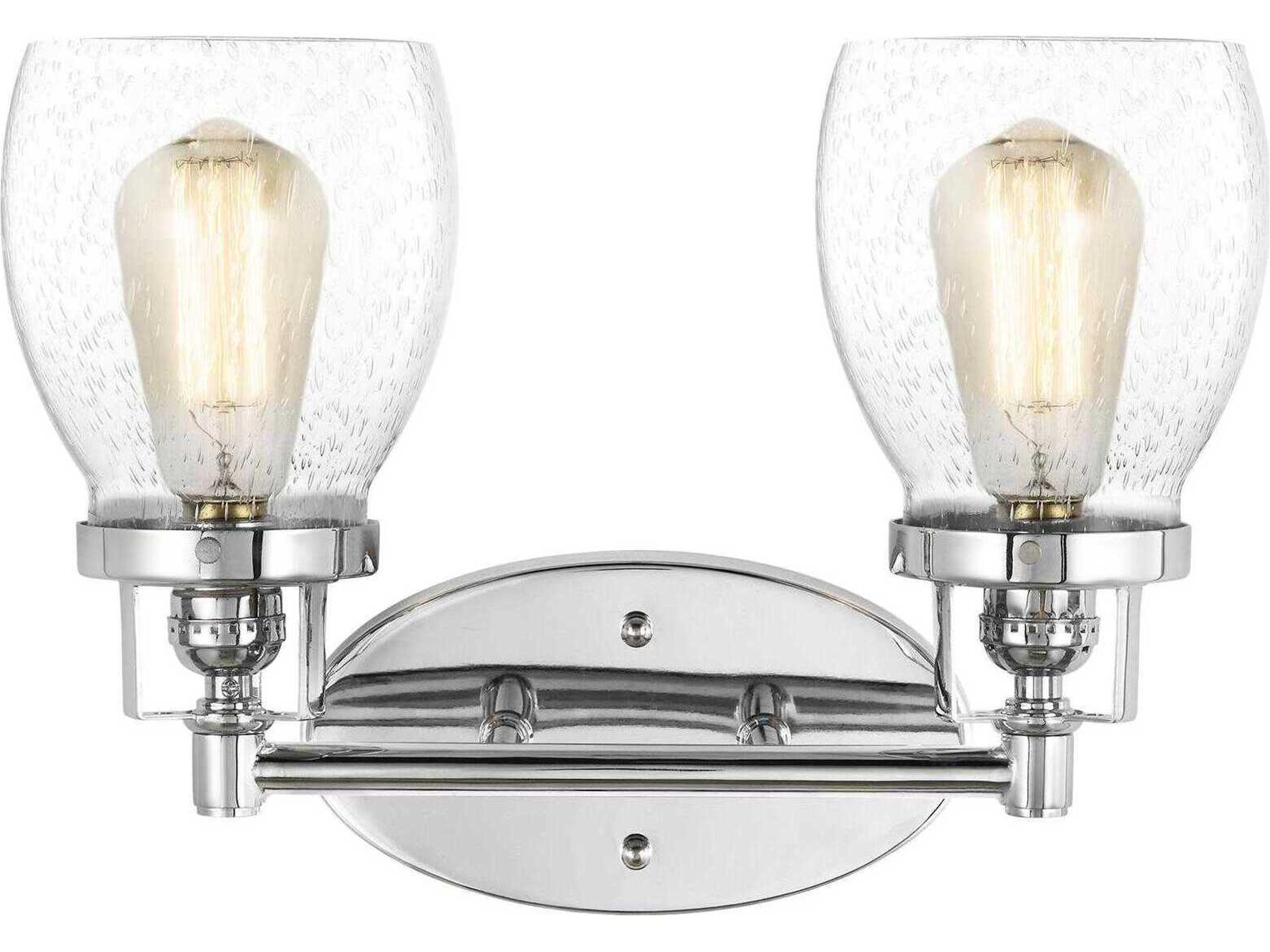 Belton 2-Light Chrome Glass Vanity Light