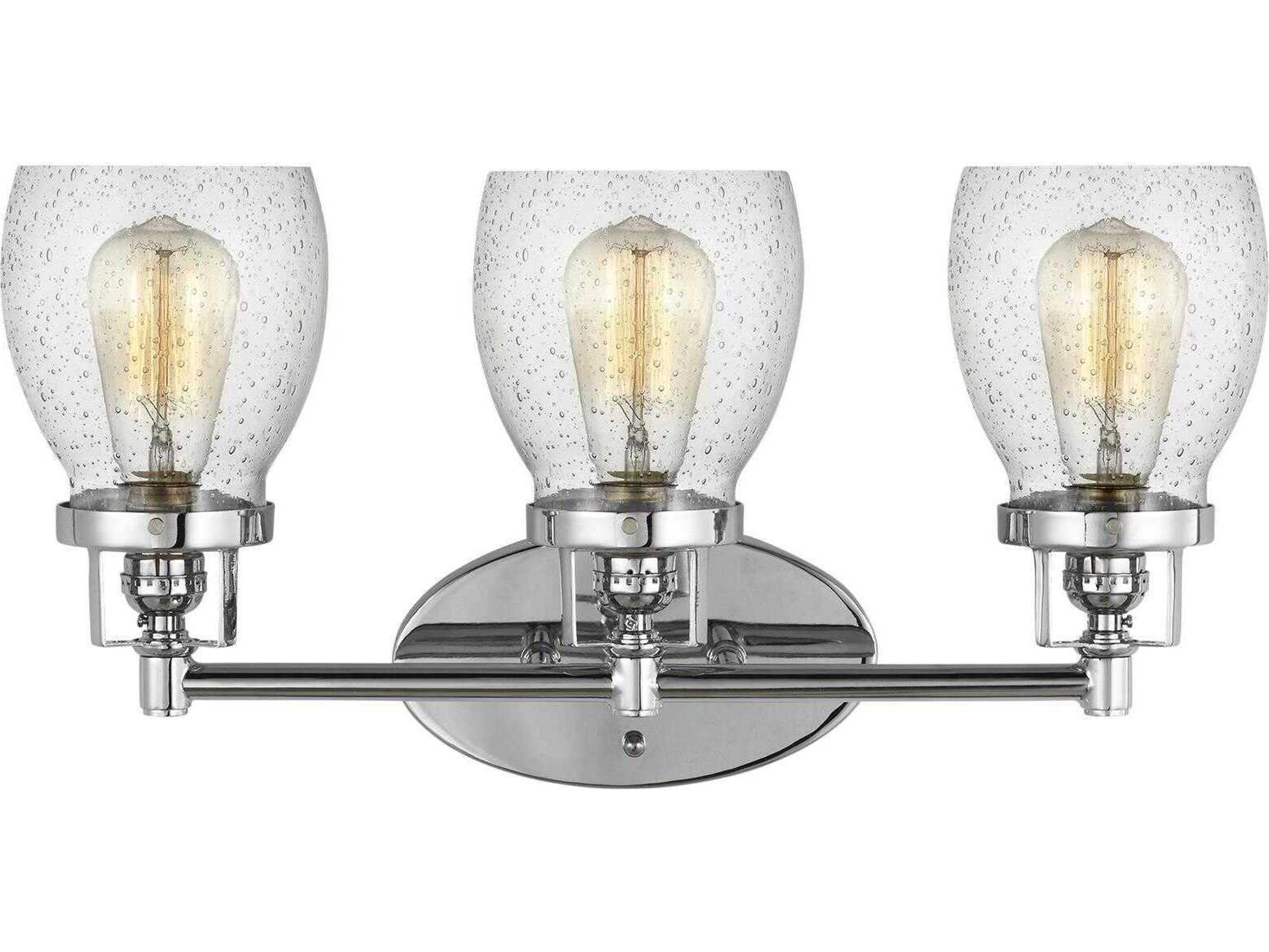 Belton 3-Light Chrome Glass Vanity Light