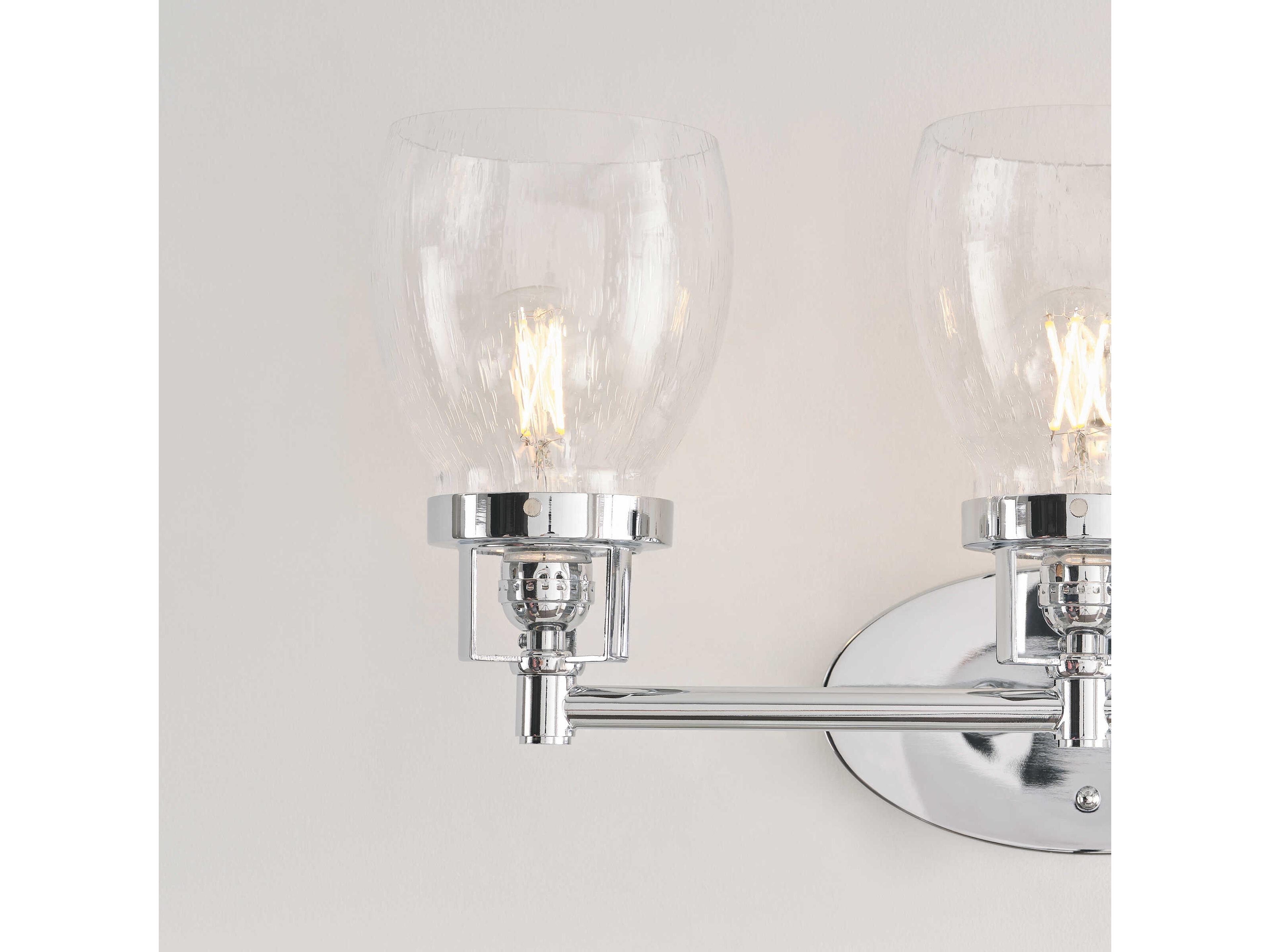 Generation Lighting Belton 3-Light Chrome Glass Vanity Light