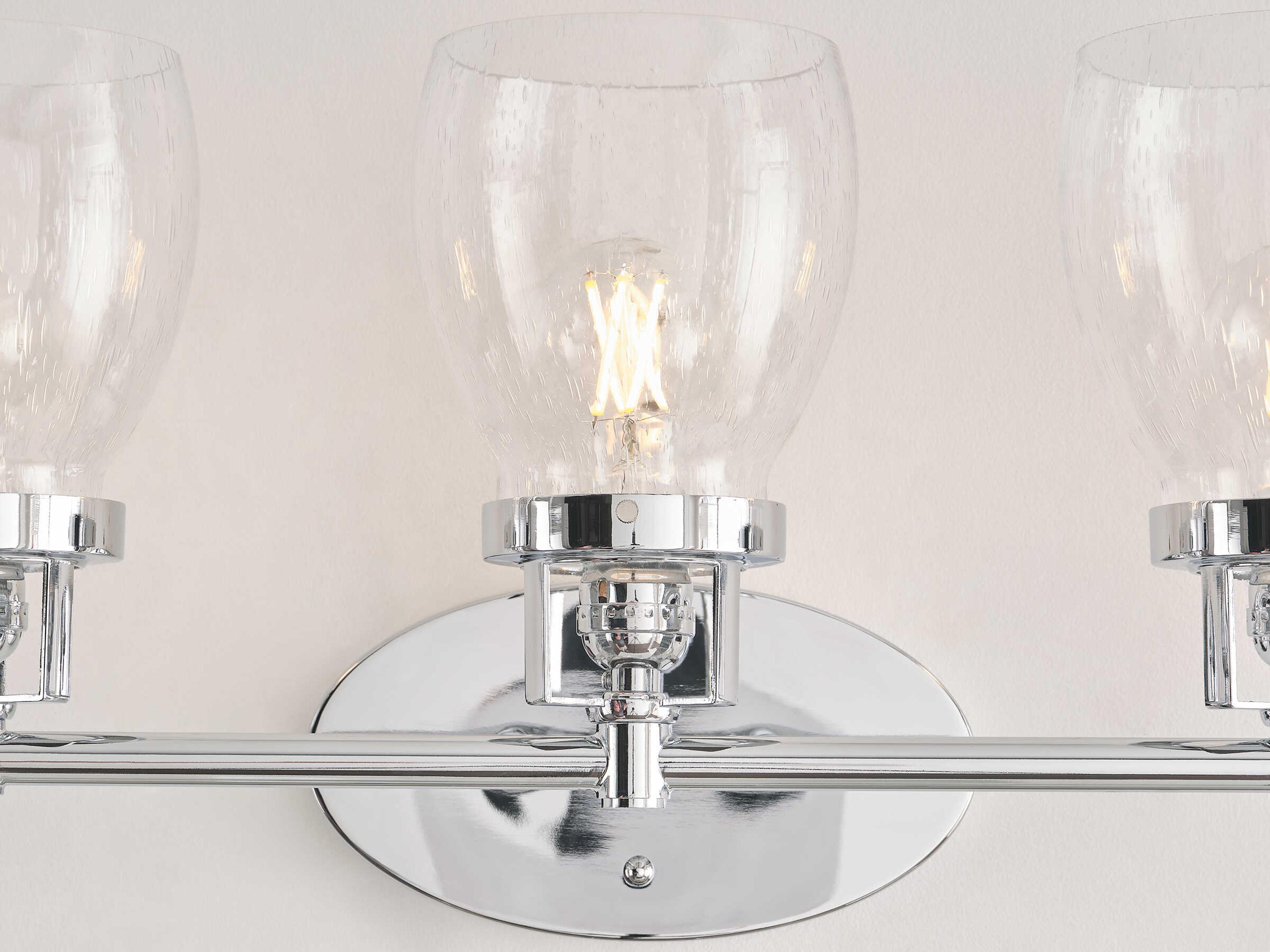 Generation Lighting Belton 3-Light Chrome Glass Vanity Light