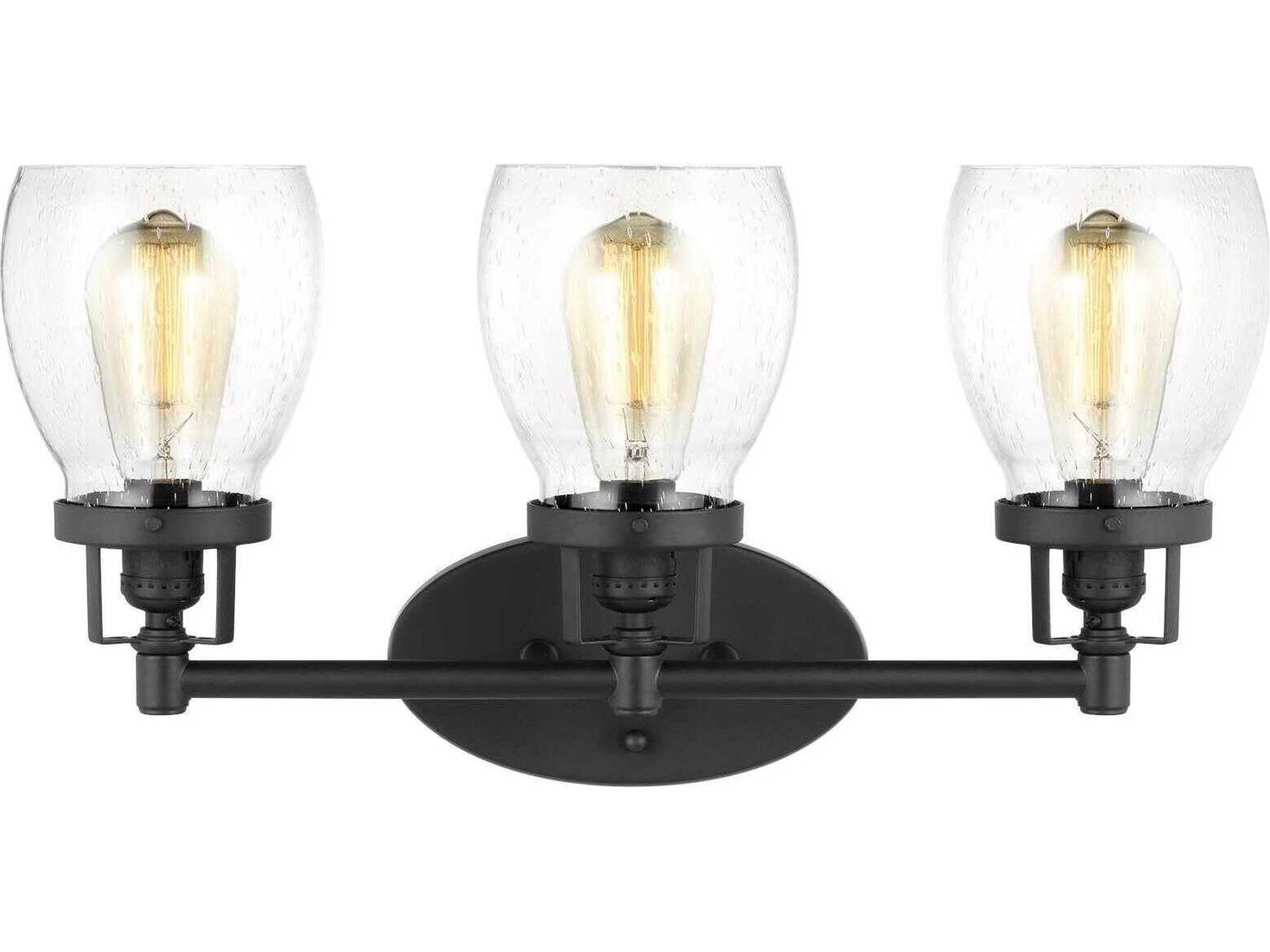 Belton 3-Light Midnight Black Glass Vanity Light